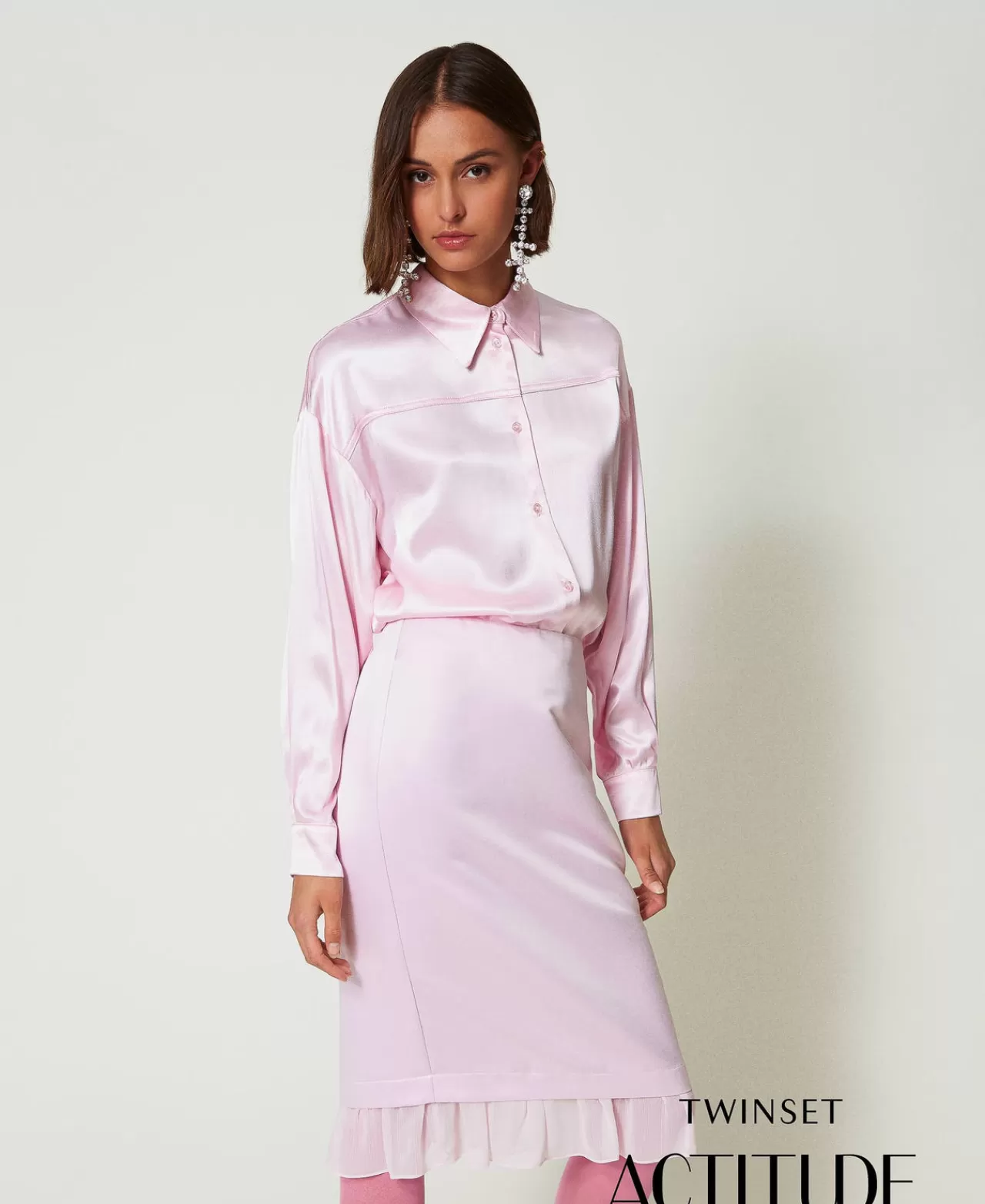 TWINSET Milano Hemd Aus Texturiertem Satin