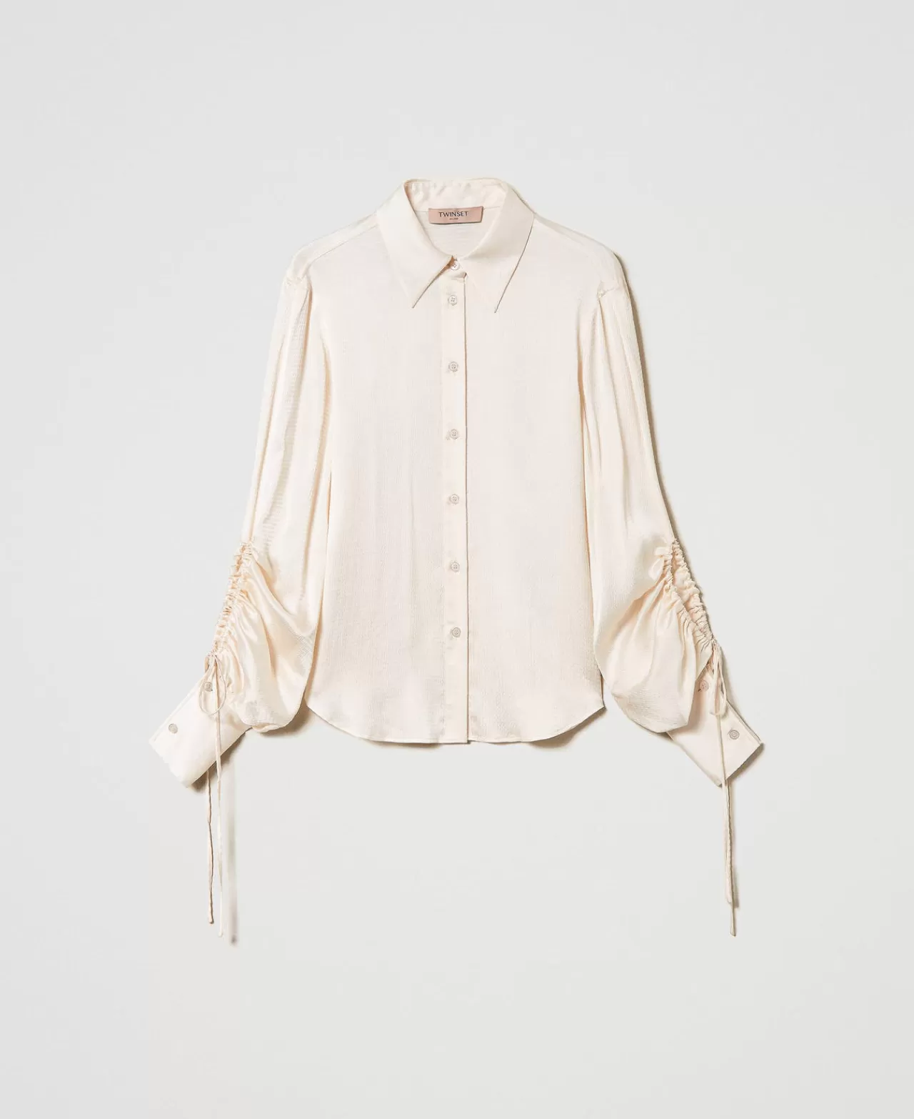 TWINSET Milano Hemd Aus Texturiertem Satin Mit Cut-outs