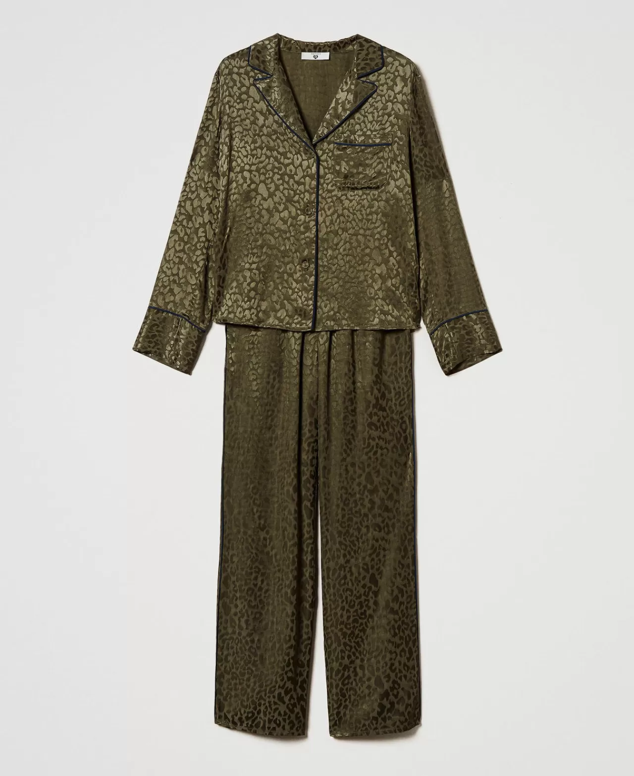 TWINSET Milano Herrenmäßiger Pyjama Aus Satinjacquard