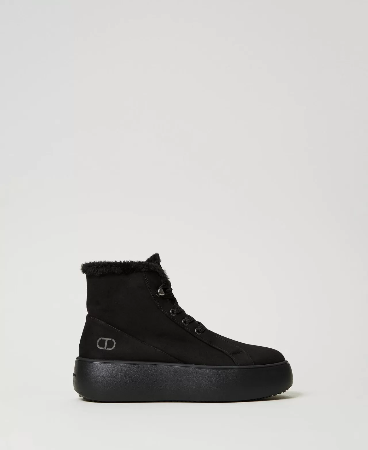 TWINSET Milano Hightop-Sneaker Mit Pelzimitat