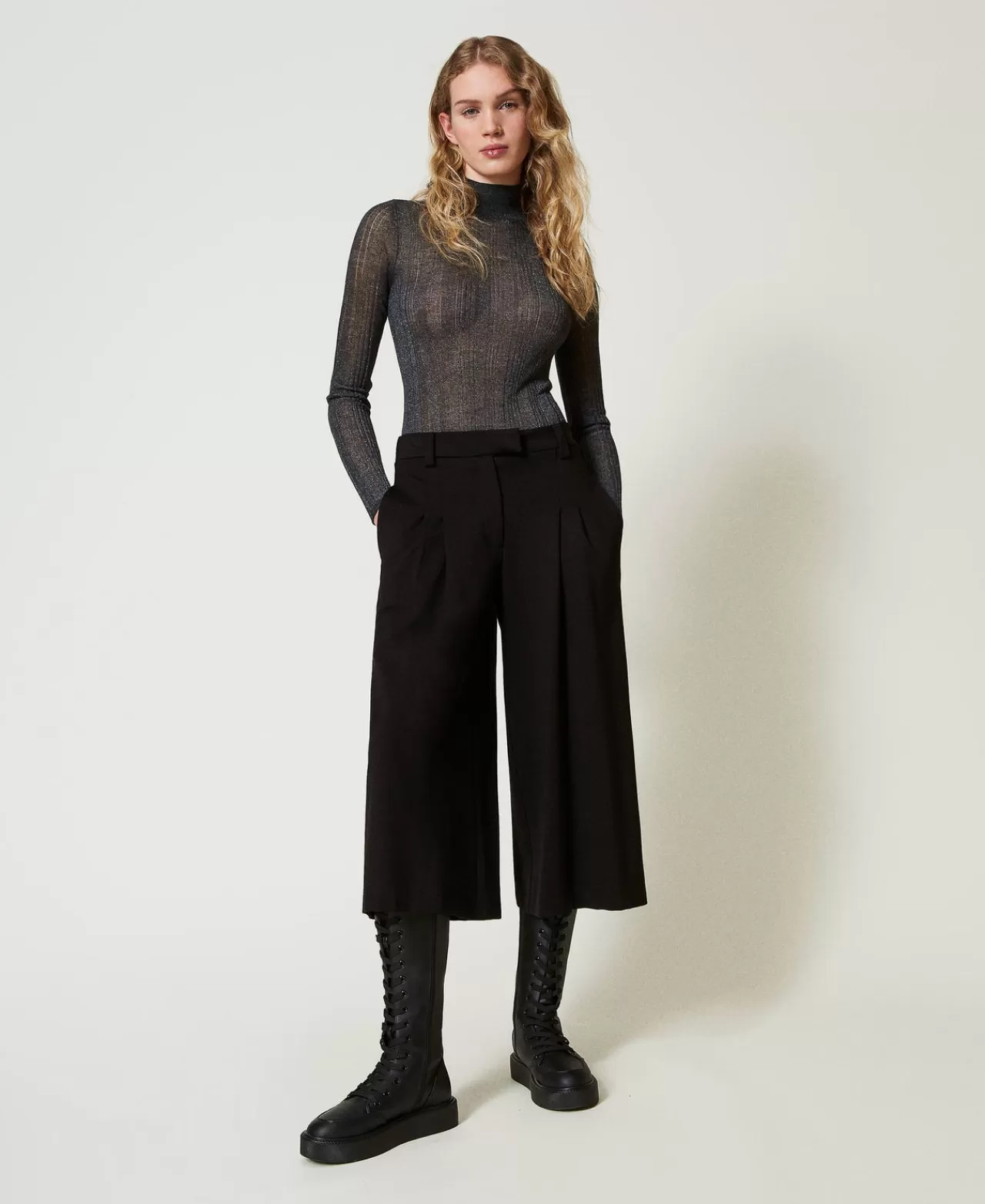 TWINSET Milano High-Waist-Hose In Cropped-Länge