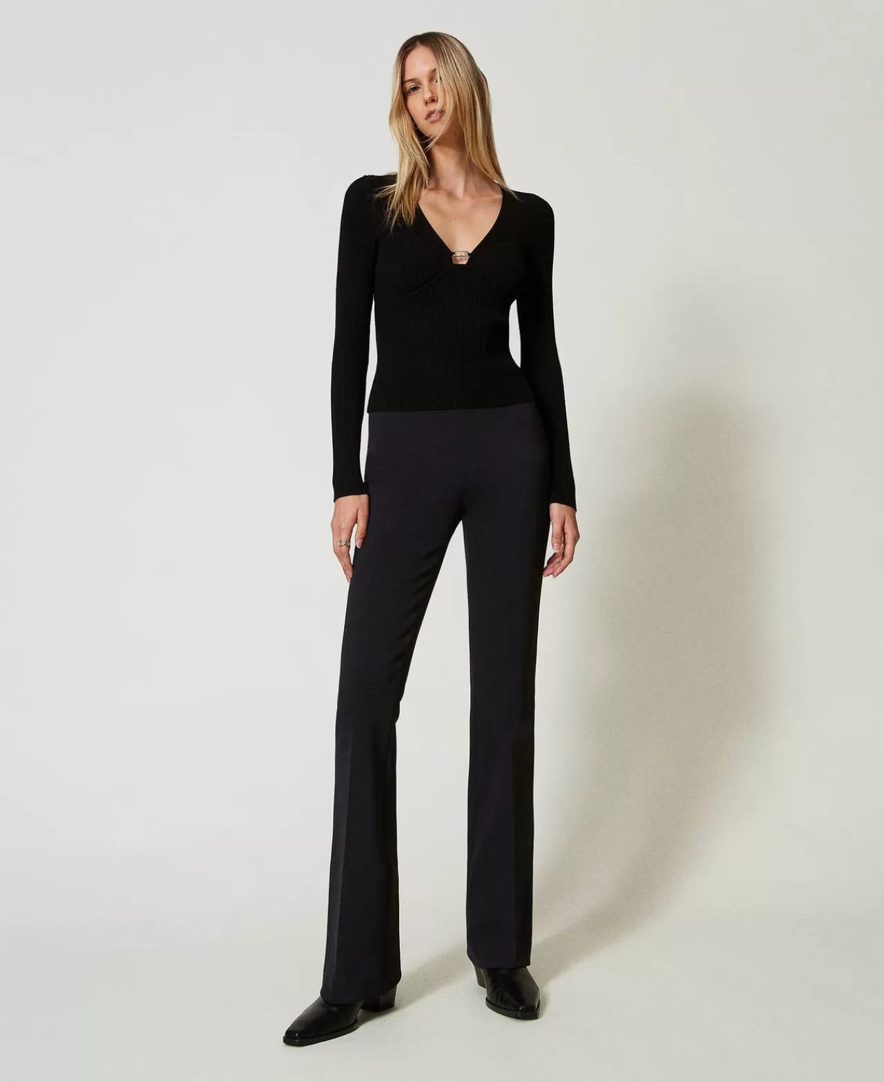 TWINSET Milano High-Waist-Hose Mit Flare-Fit