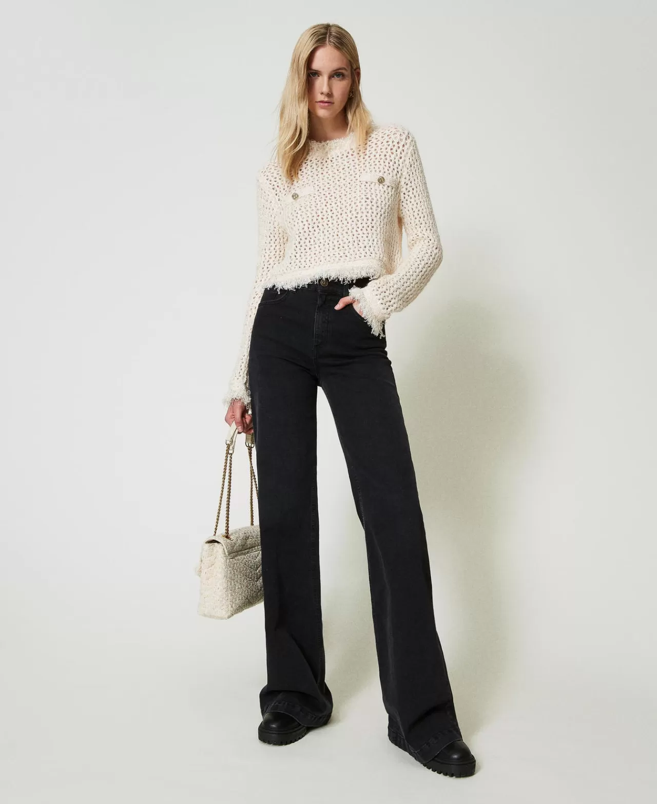 TWINSET Milano High-Waist-Jeans Mit Flare-Fit