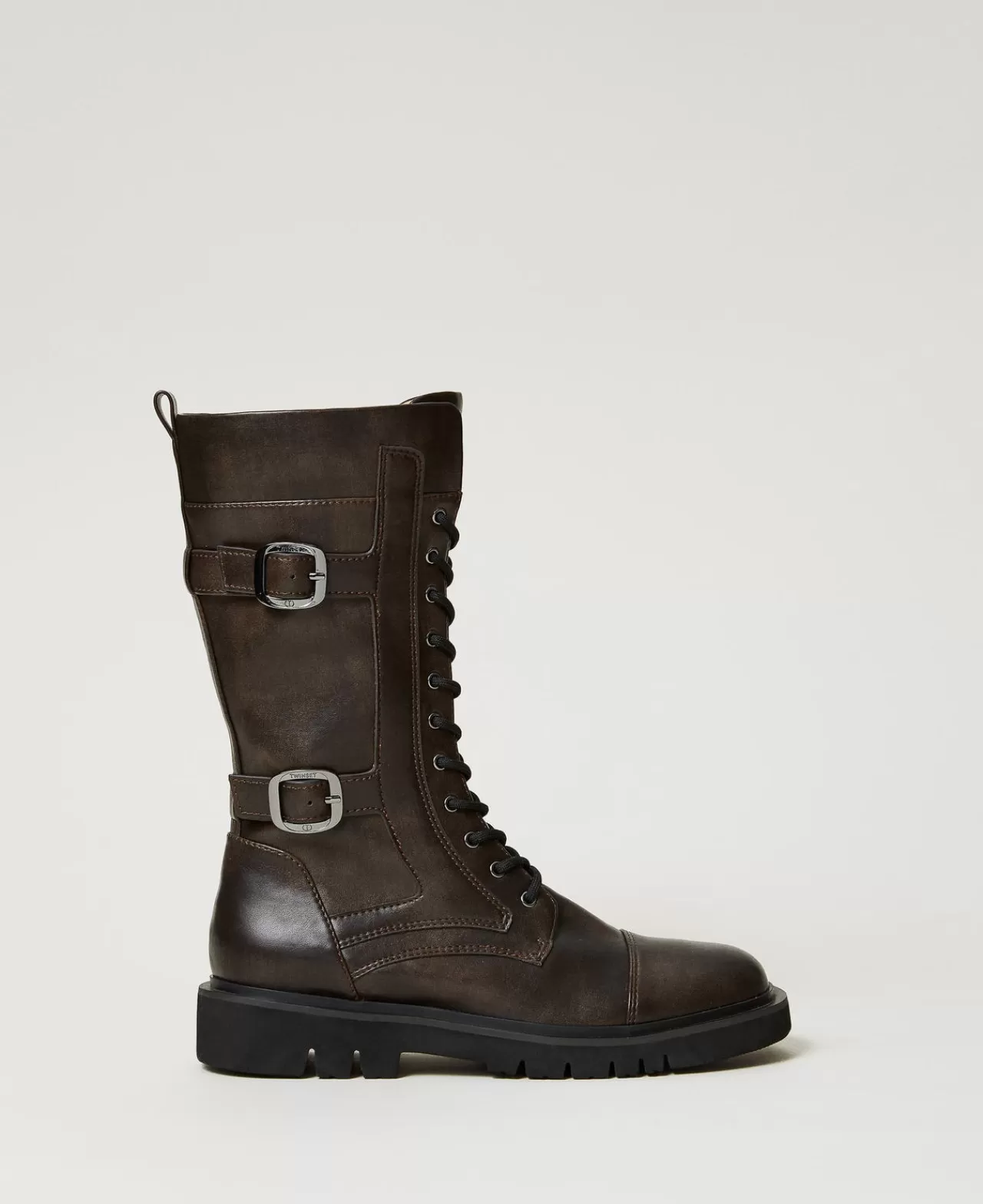 TWINSET Milano Hohe Schnürstiefelette Mit Riemen