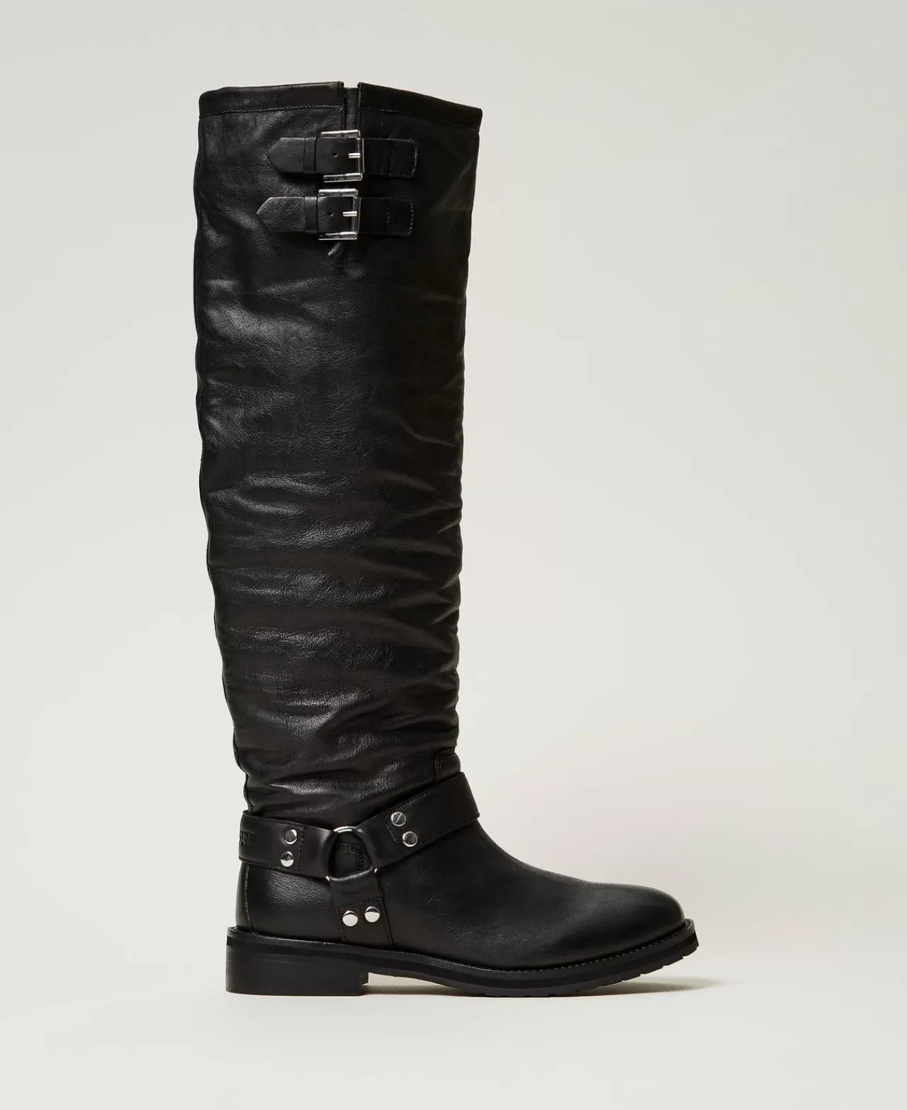 TWINSET Milano Hoher Stiefel „Darcy“ Aus Leder Mit Riemen