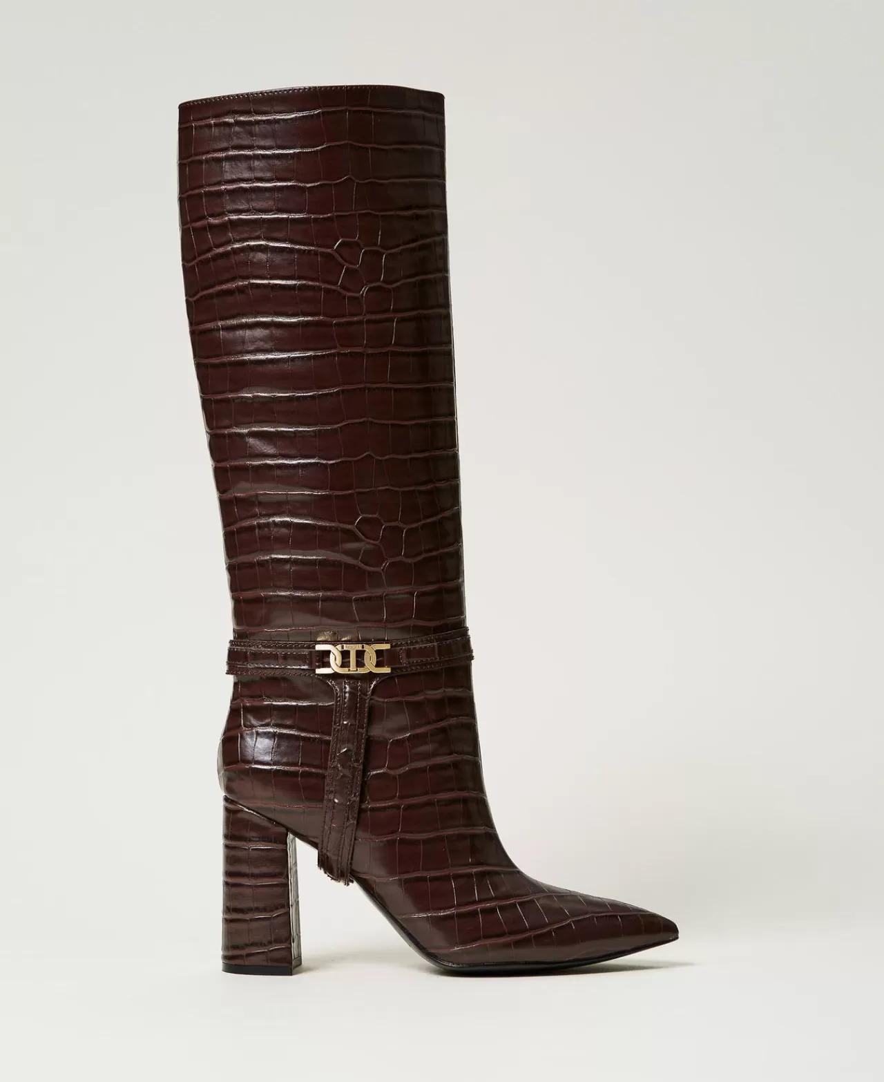 TWINSET Milano Hoher Stiefel Mit Krokoprägung