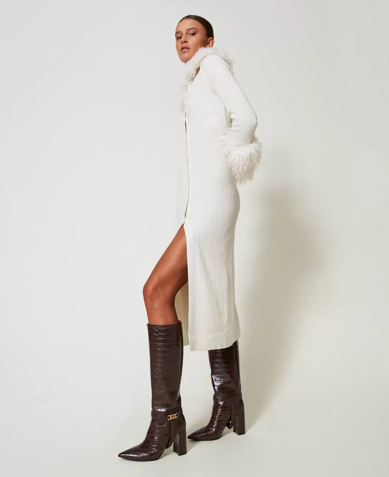 TWINSET Milano Hoher Stiefel Mit Krokoprägung