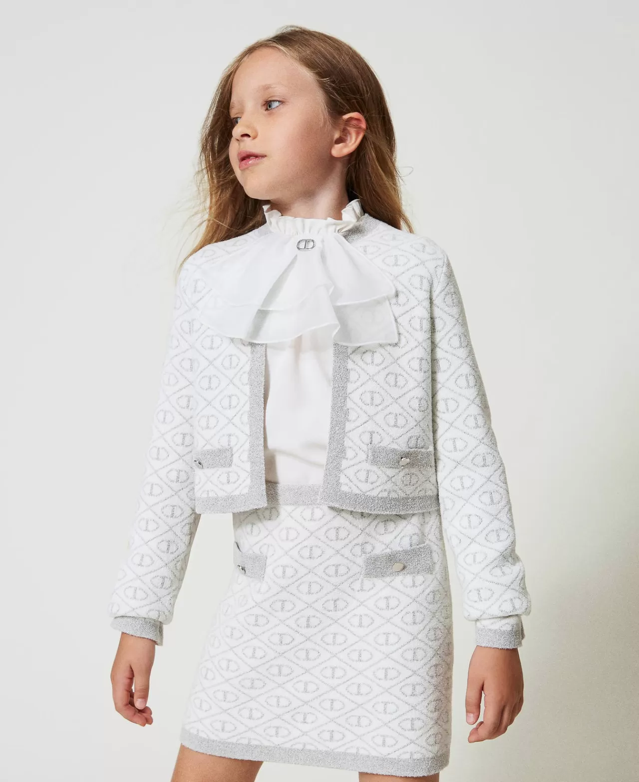 TWINSET Milano Jacke Aus Jacquard-Strick Mit Oval Ts