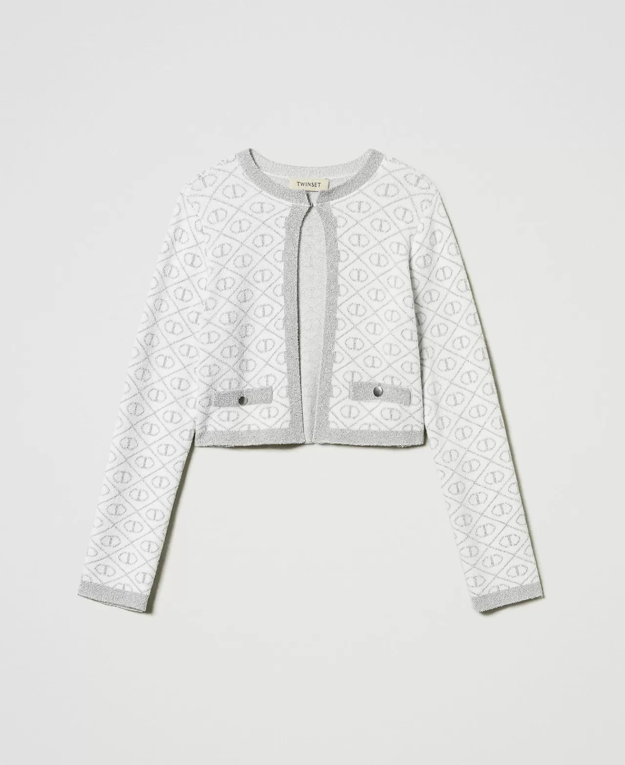 TWINSET Milano Jacke Aus Jacquard-Strick Mit Oval Ts