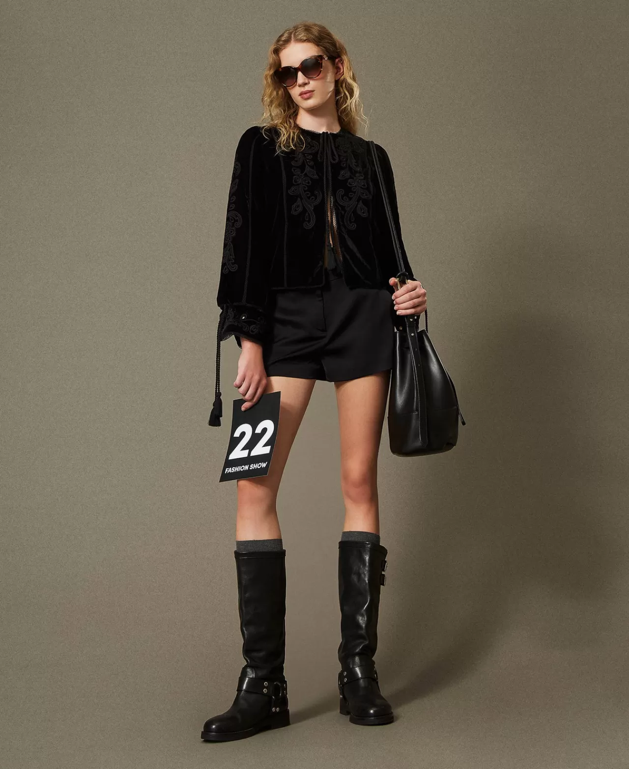 TWINSET Milano Jacke Aus Samt Mit Stickerei