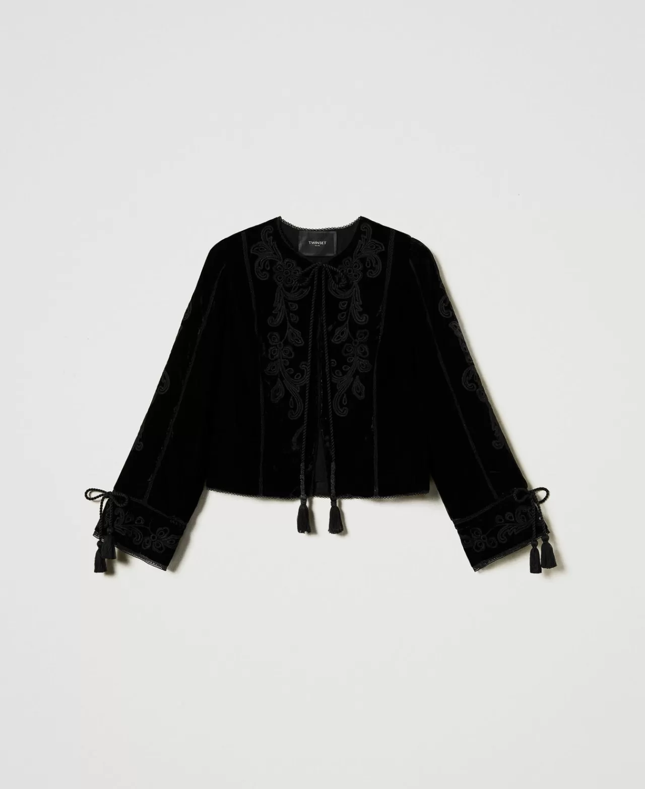 TWINSET Milano Jacke Aus Samt Mit Stickerei