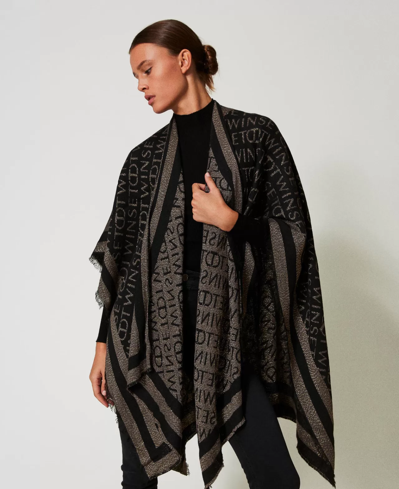 TWINSET Milano Jacquardponcho Mit Logos