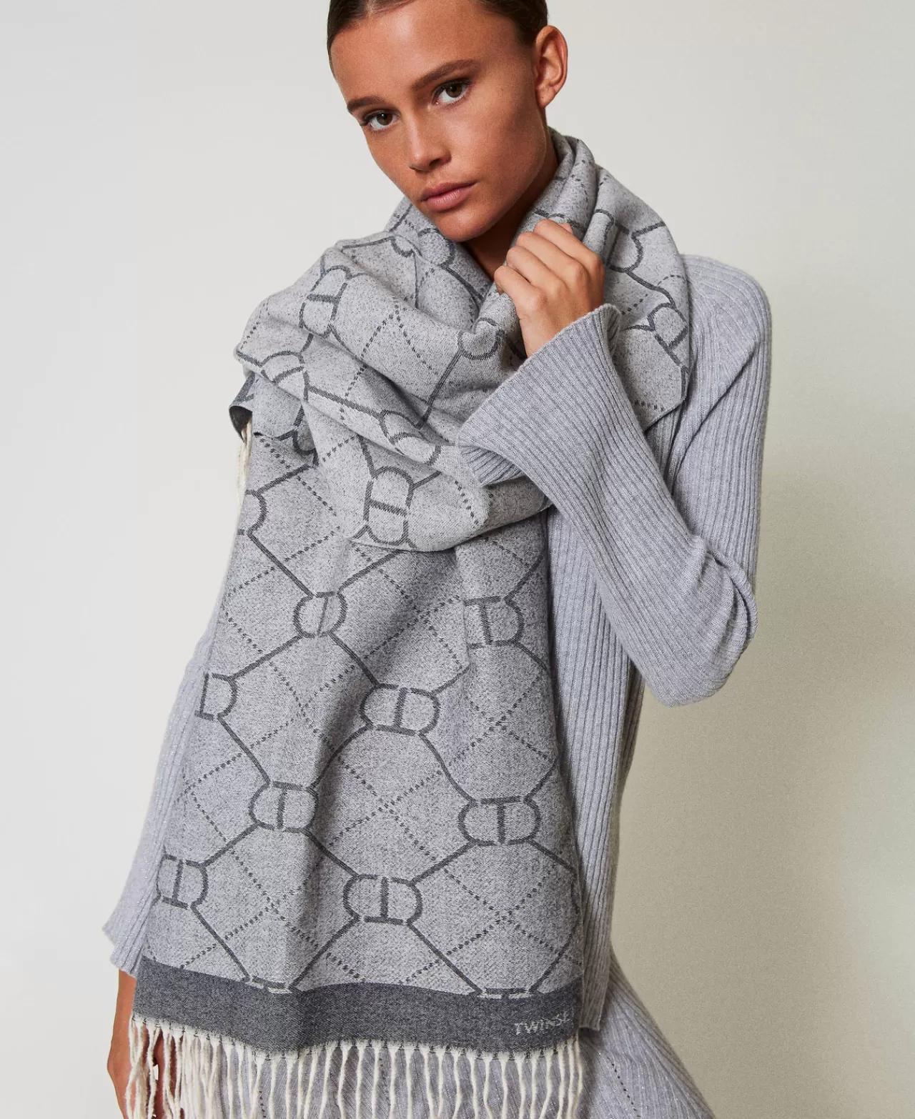 TWINSET Milano Jacquardstola Mit Oval Ts