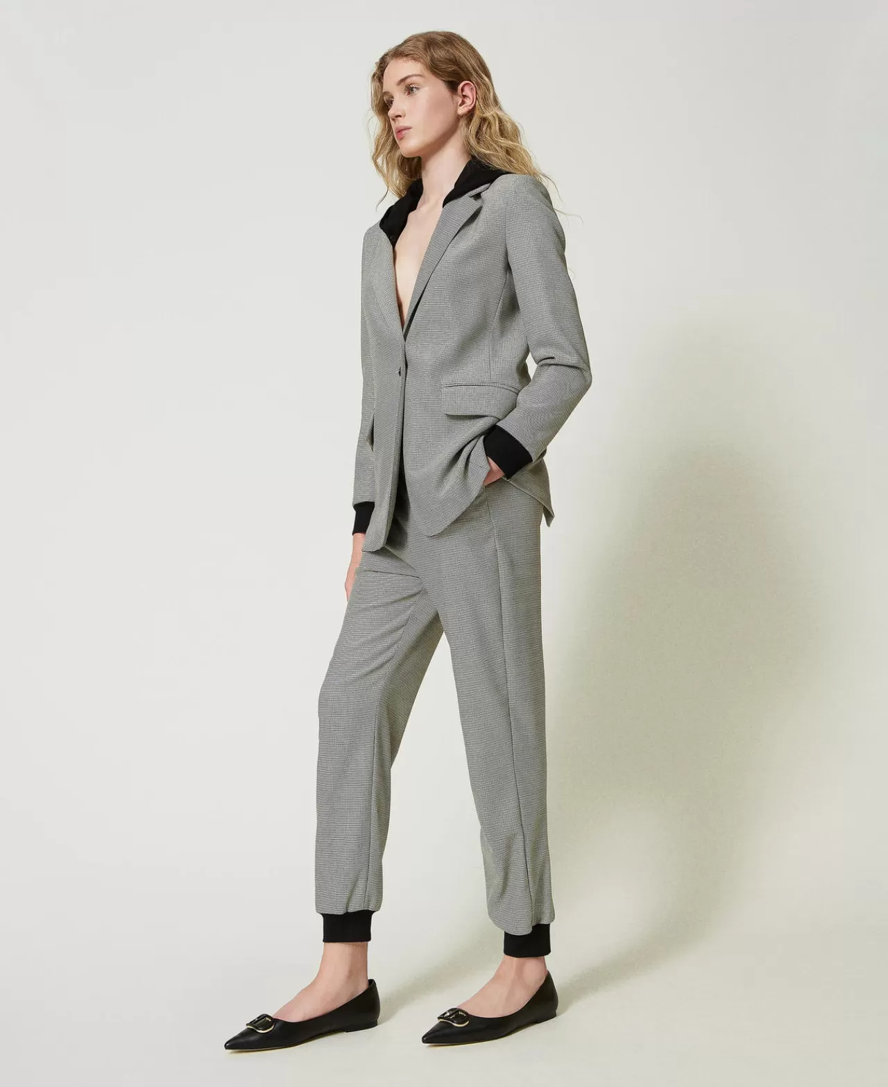 TWINSET Milano Joggers Mit Hahnentrittmuster