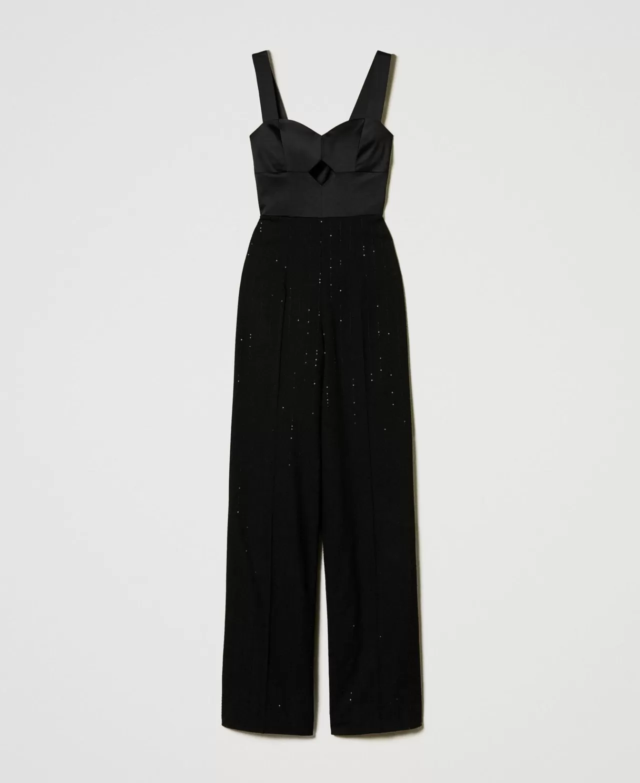 TWINSET Milano Jumpsuit Aus Satin Und Tuch Mit Pailletten
