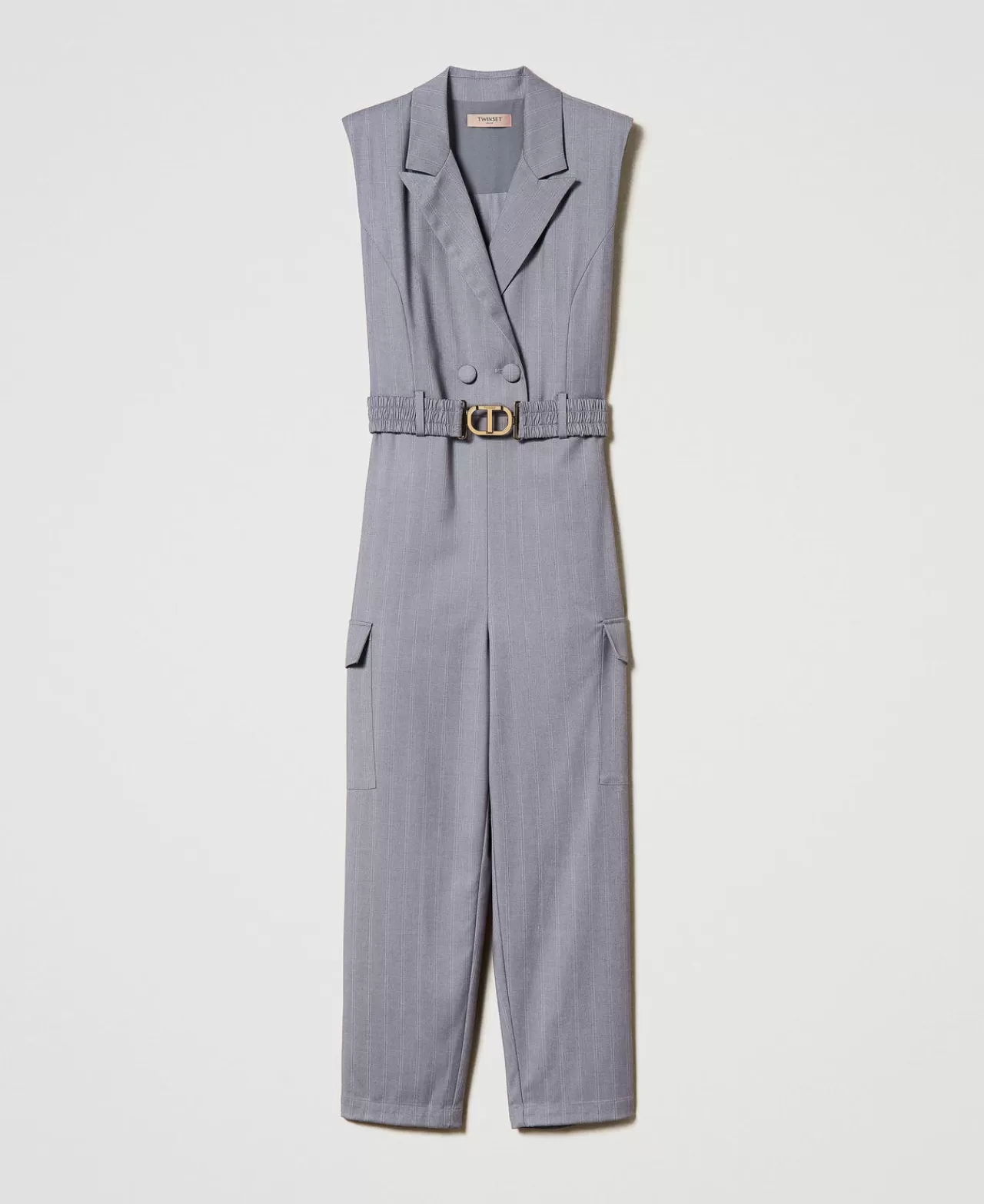 TWINSET Milano Jumpsuit Mit Nadelstreifen Und Gürtel