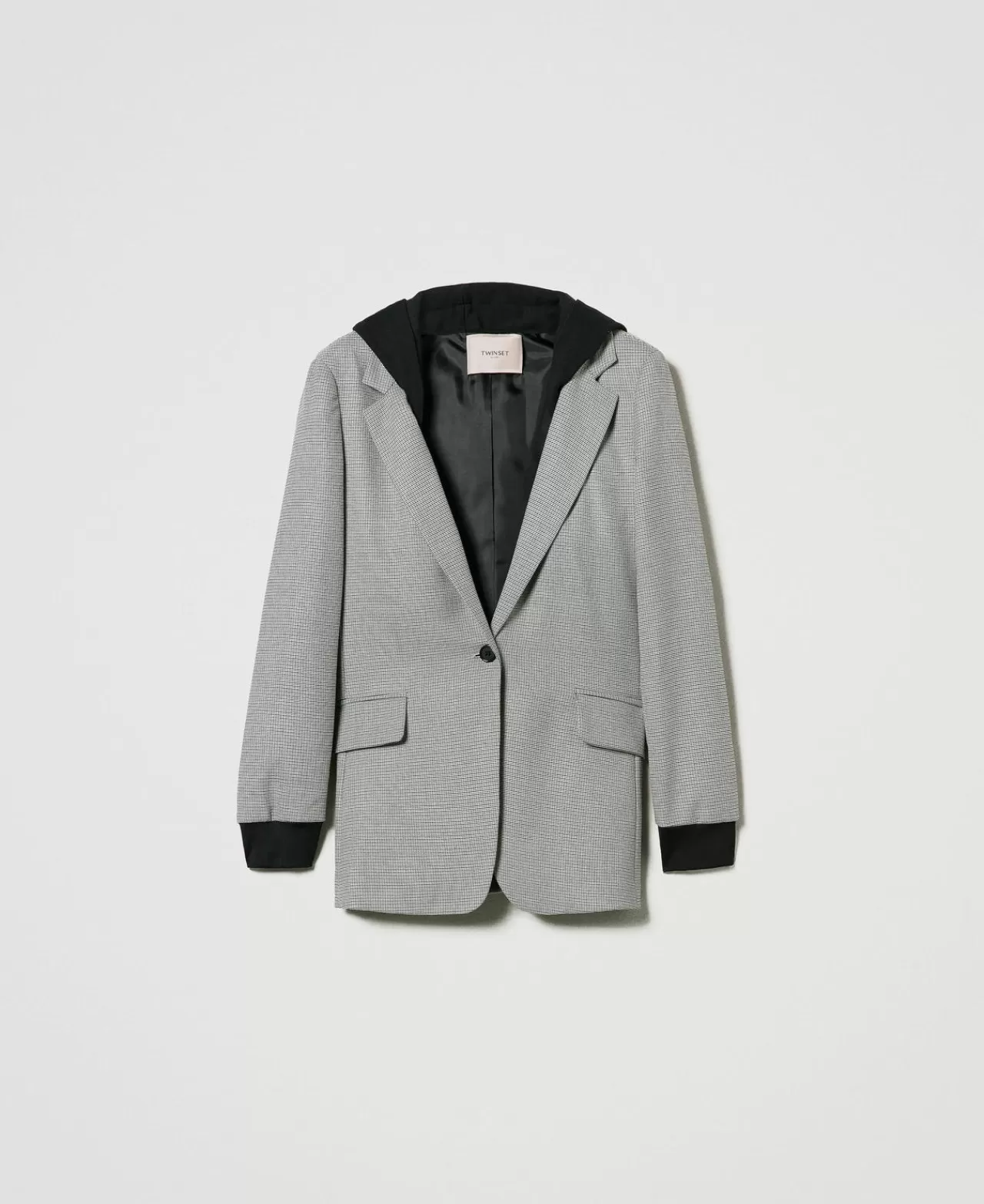 TWINSET Milano Kapuzenblazer Mit Hahnentrittmuster