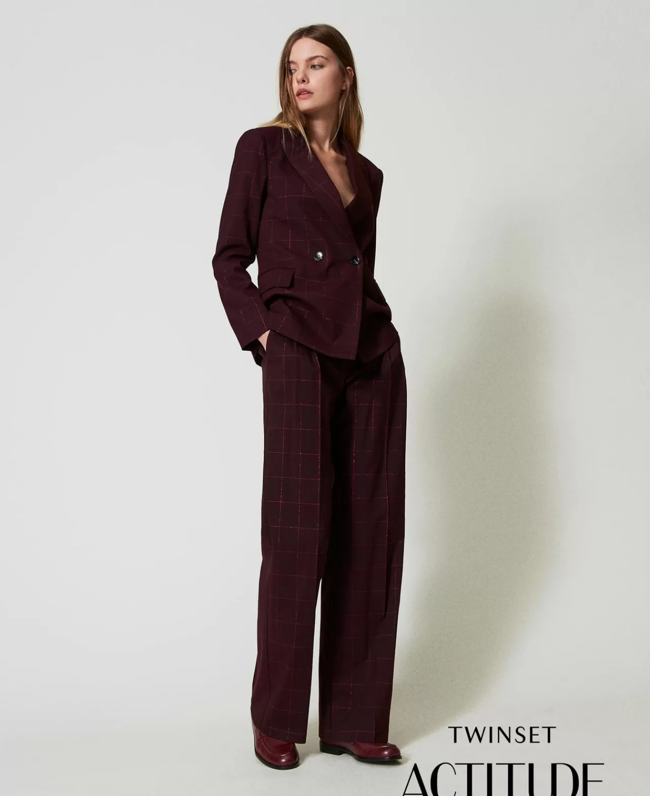 TWINSET Milano Karierte Palazzohose Mit Lurex
