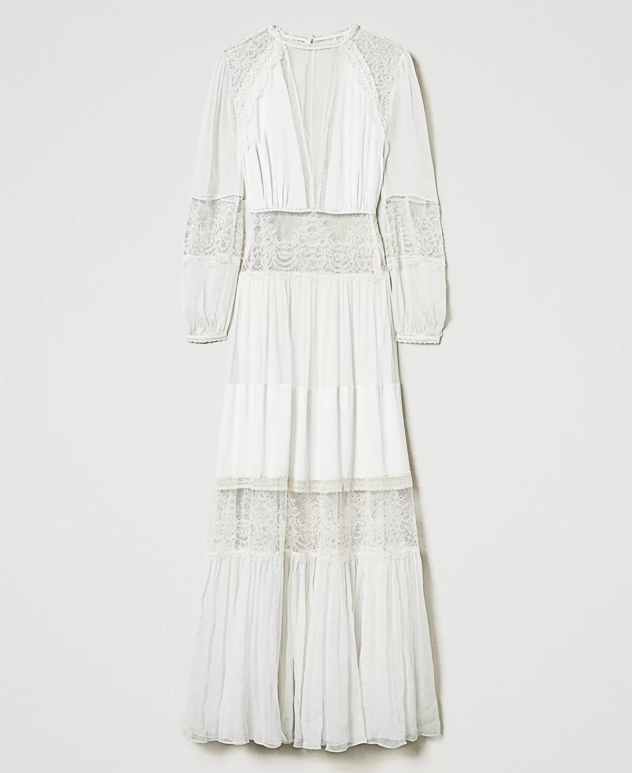 TWINSET Milano Kleid Aus Seidenkrepon Mit Spitze