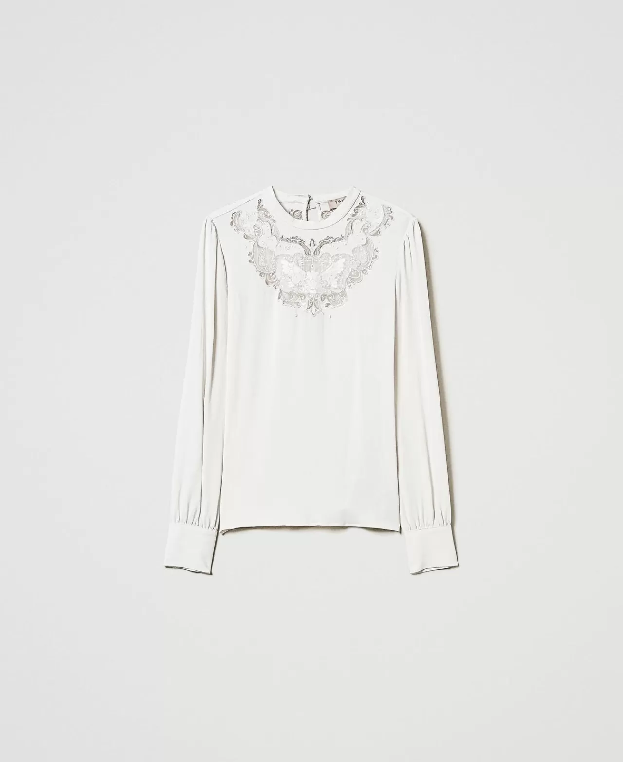 TWINSET Milano Kreppbluse Mit Floraler Stickerei