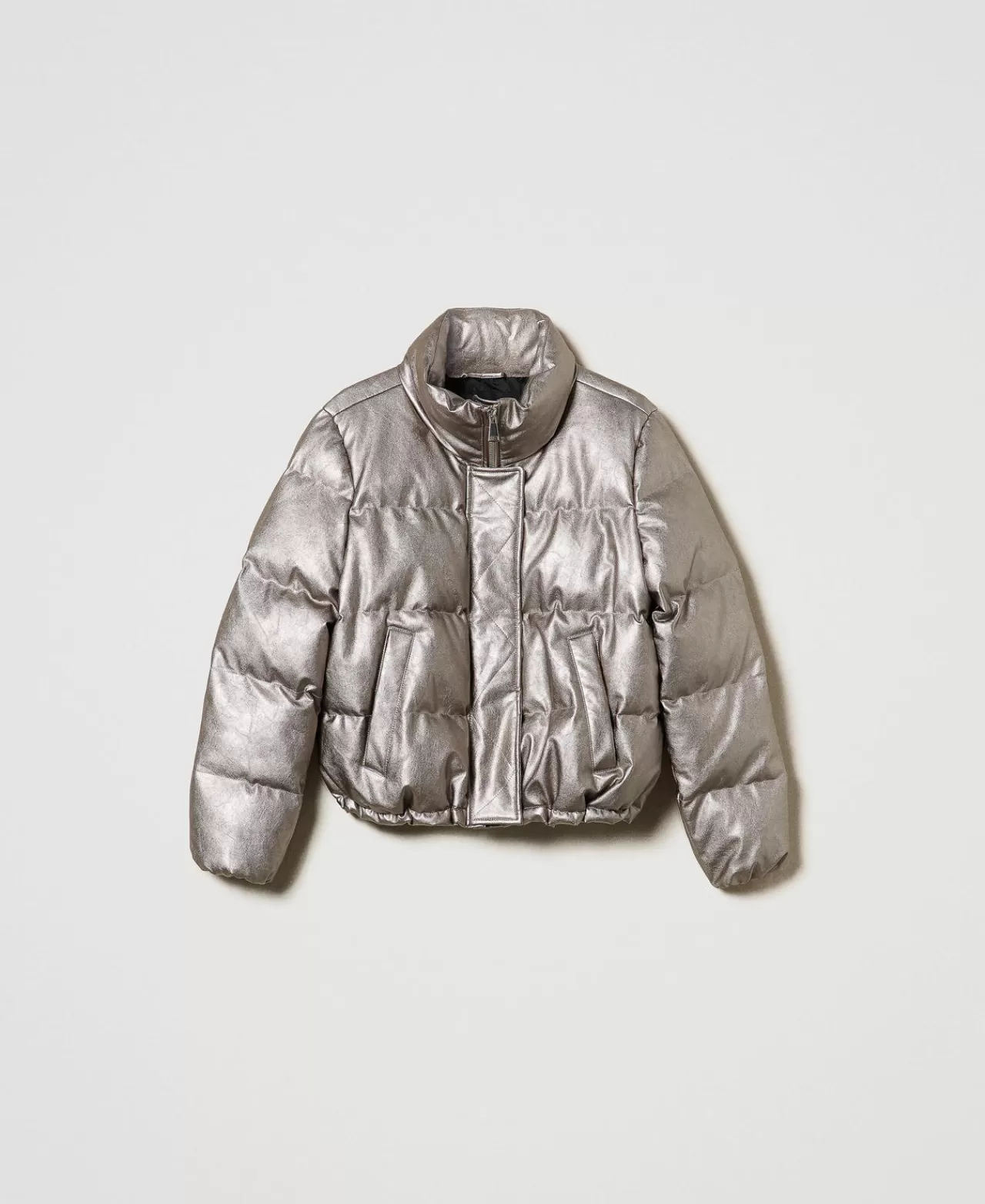 TWINSET Milano Kurze Metallic-Steppjacke