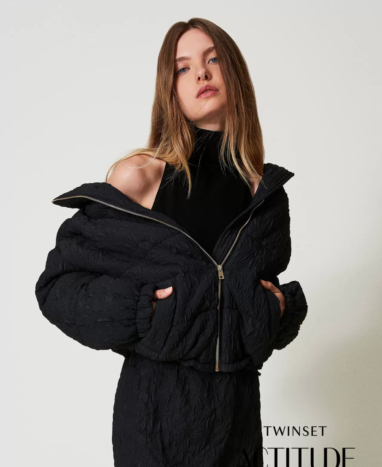 TWINSET Milano Kurze Steppjacke Mit Gaufrage