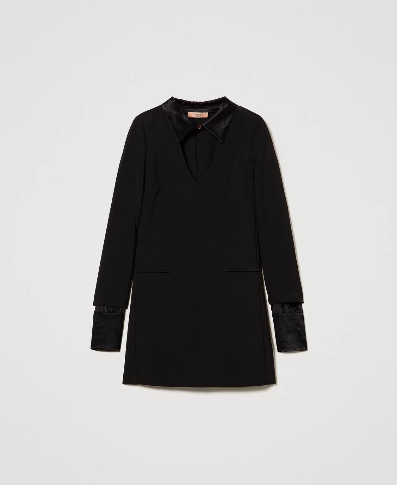 TWINSET Milano Kurzes Kreppkleid Mit Satindetails