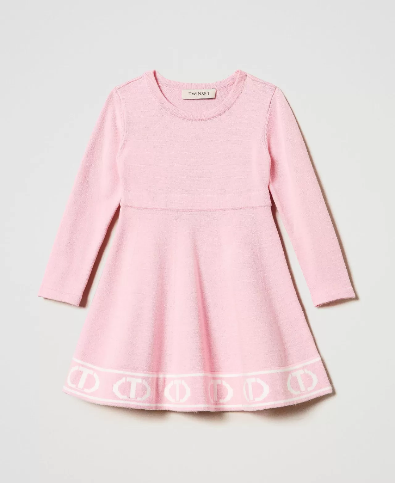 TWINSET Milano Kurzes Strickkleid Mit Oval Ts Aus Jacquard