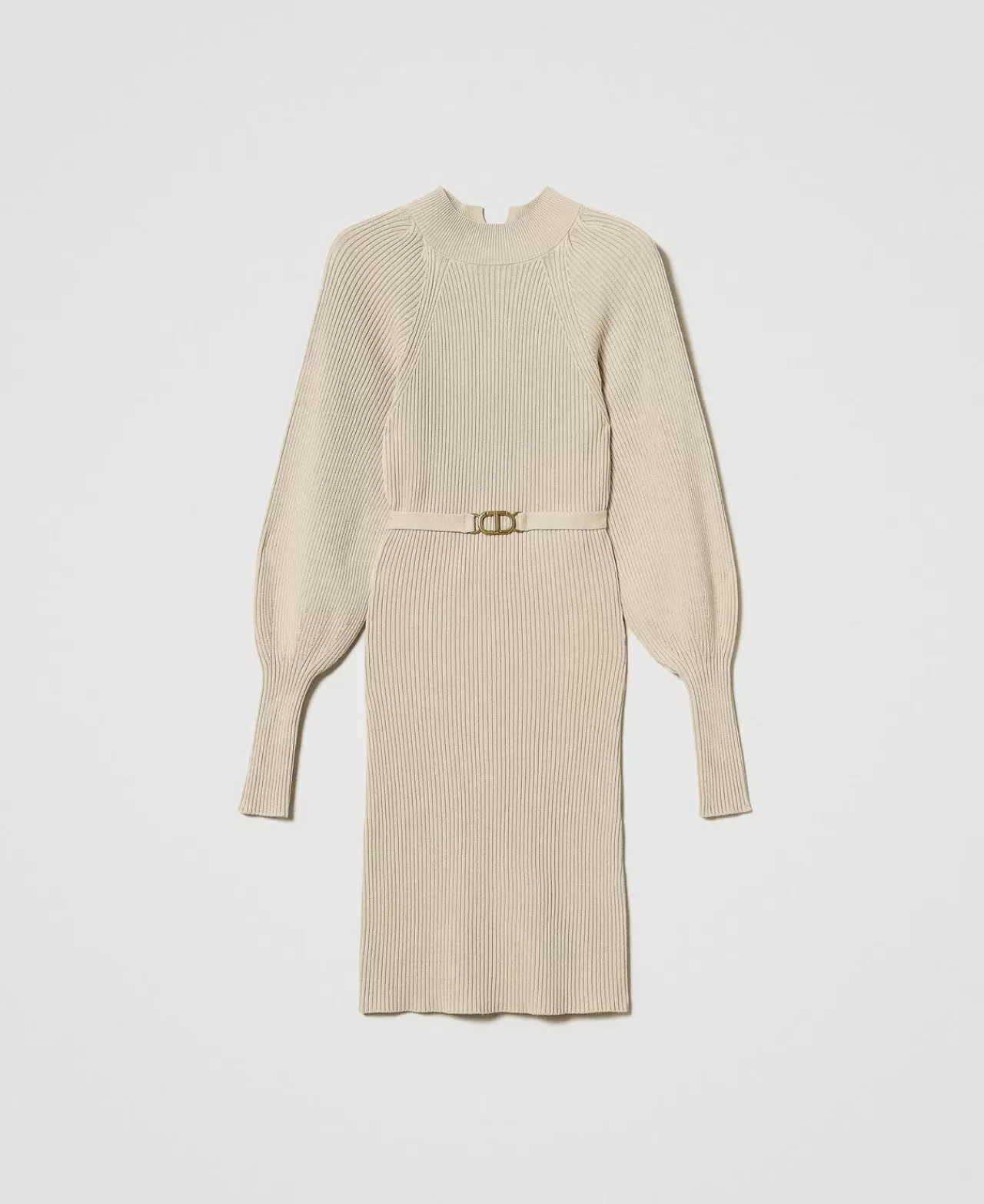TWINSET Milano Kurzes Strickkleid Mit Rippenmuster Und Gürtel