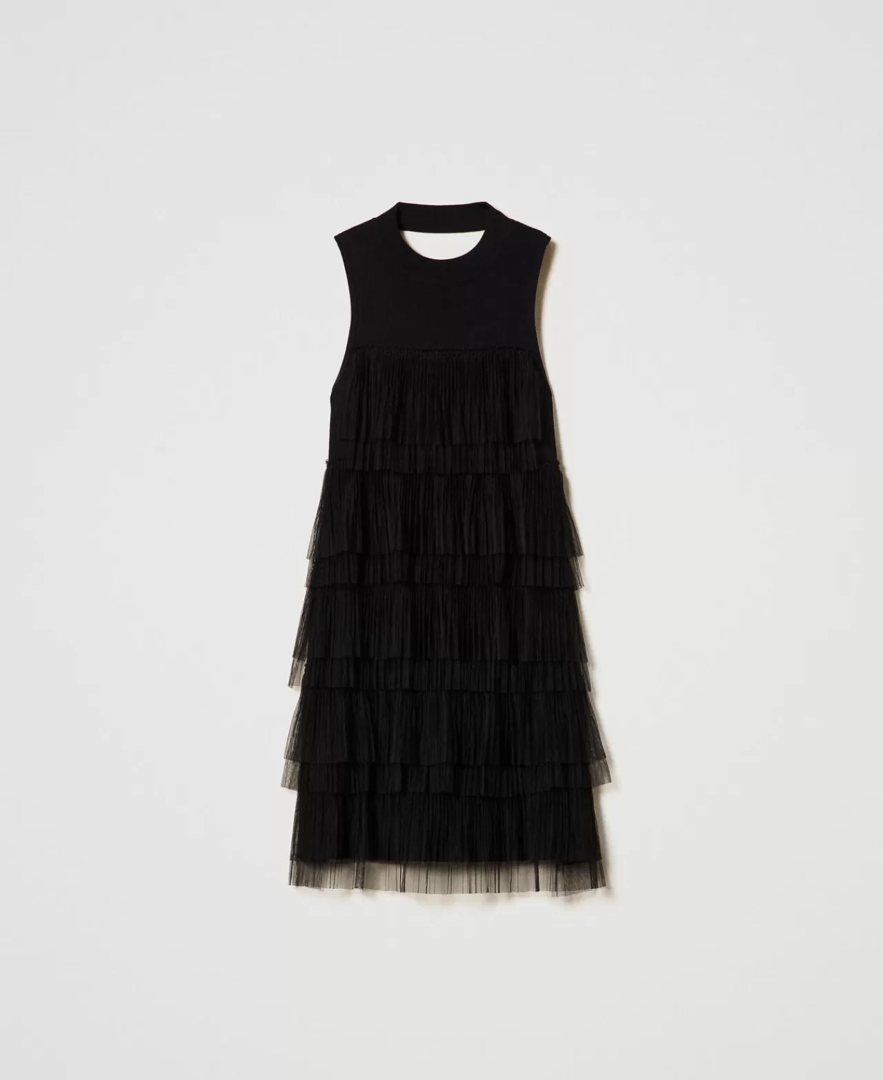 TWINSET Milano Kurzes Strickkleid Mit Tüllvolants
