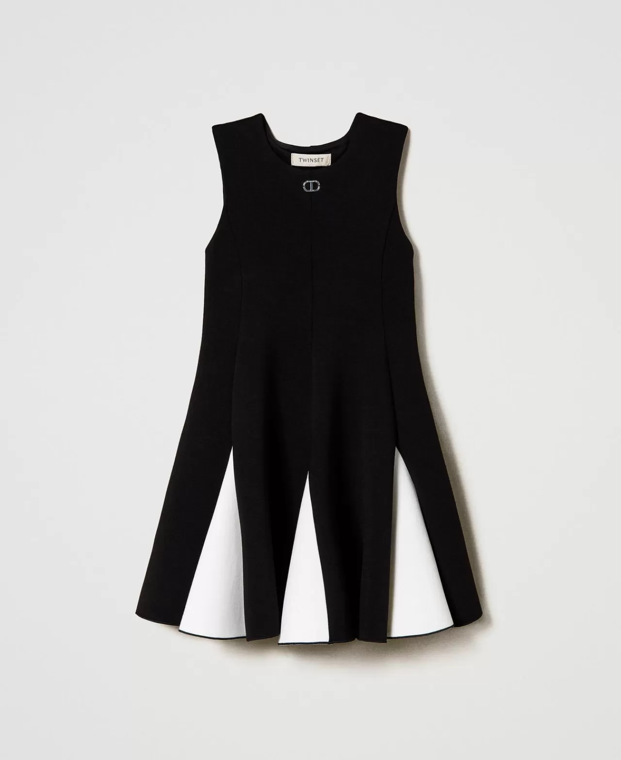 TWINSET Milano Kurzes, Zweifarbiges Scubakleid