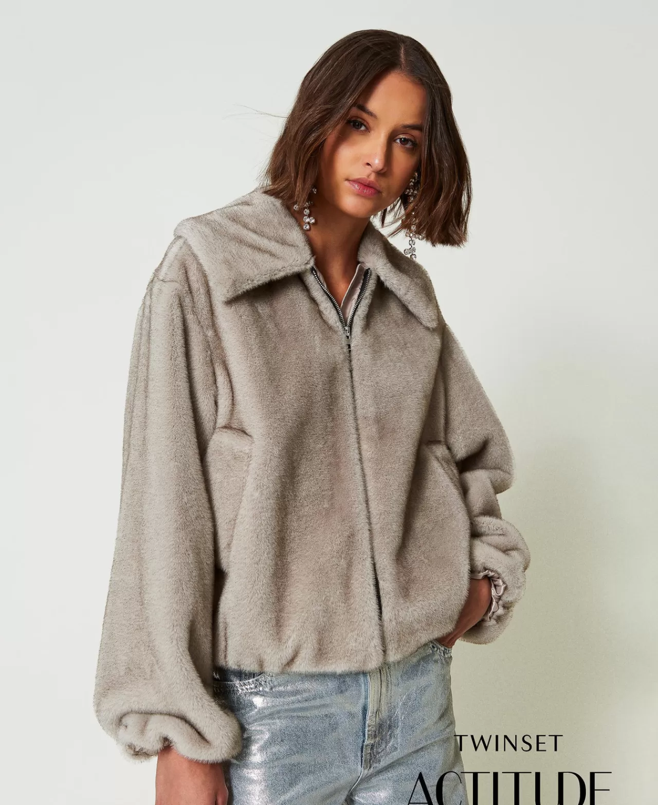 TWINSET Milano Kurzjacke Aus Fellimitat