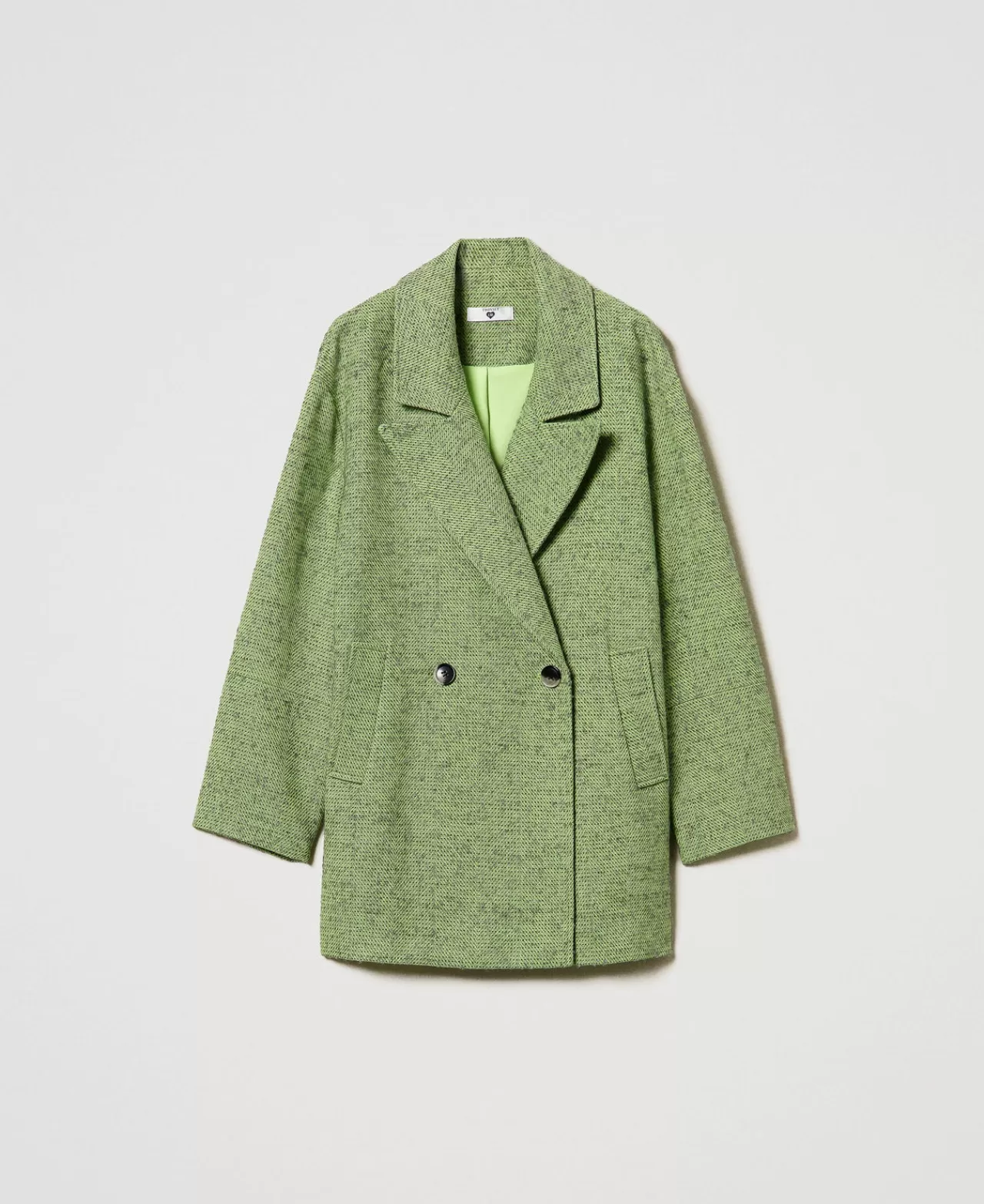 TWINSET Milano Kurzmantel Mit Zweifarbigem Fischgrat