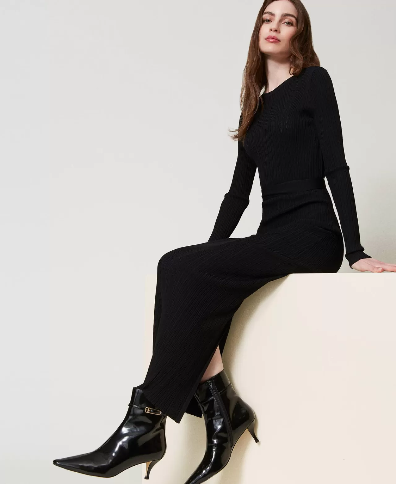 TWINSET Milano Lackstiefelette Mit Riemchen