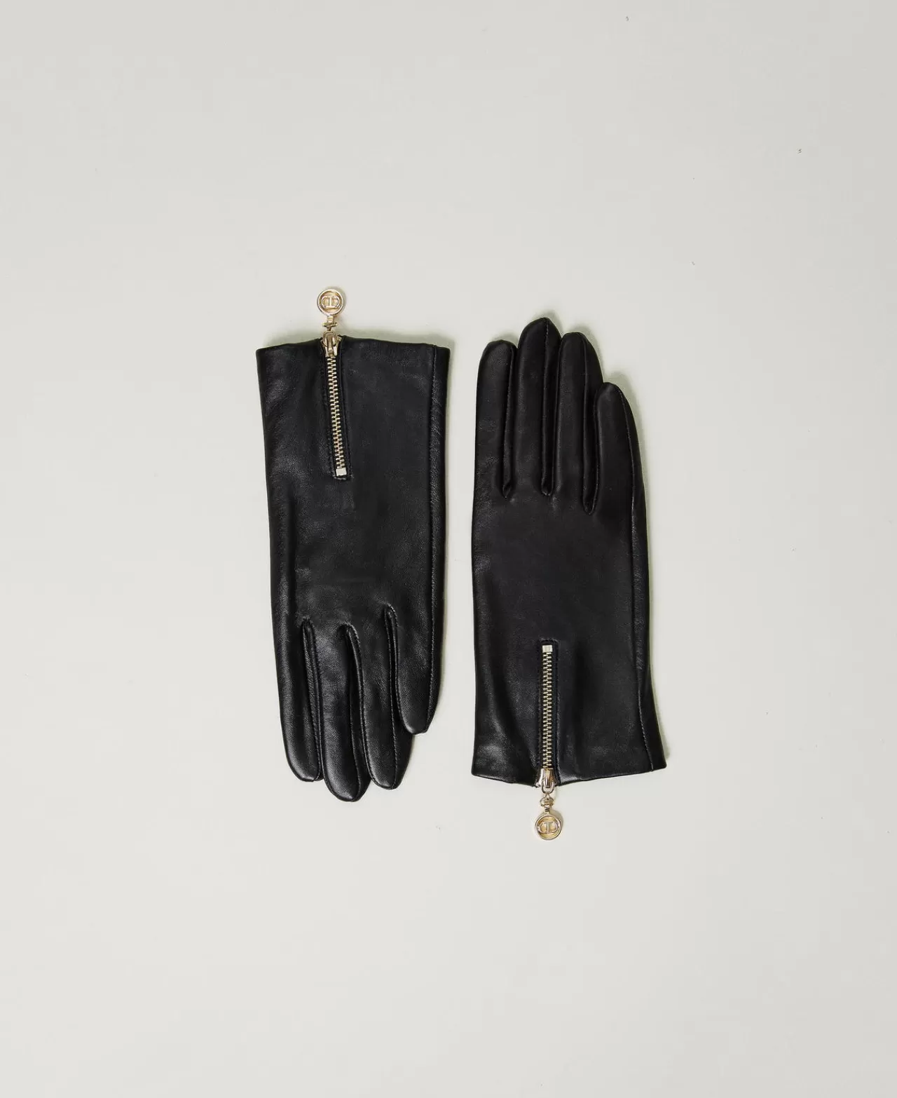 TWINSET Milano Lederhandschuhe Mit Reißverschluss Und Oval T