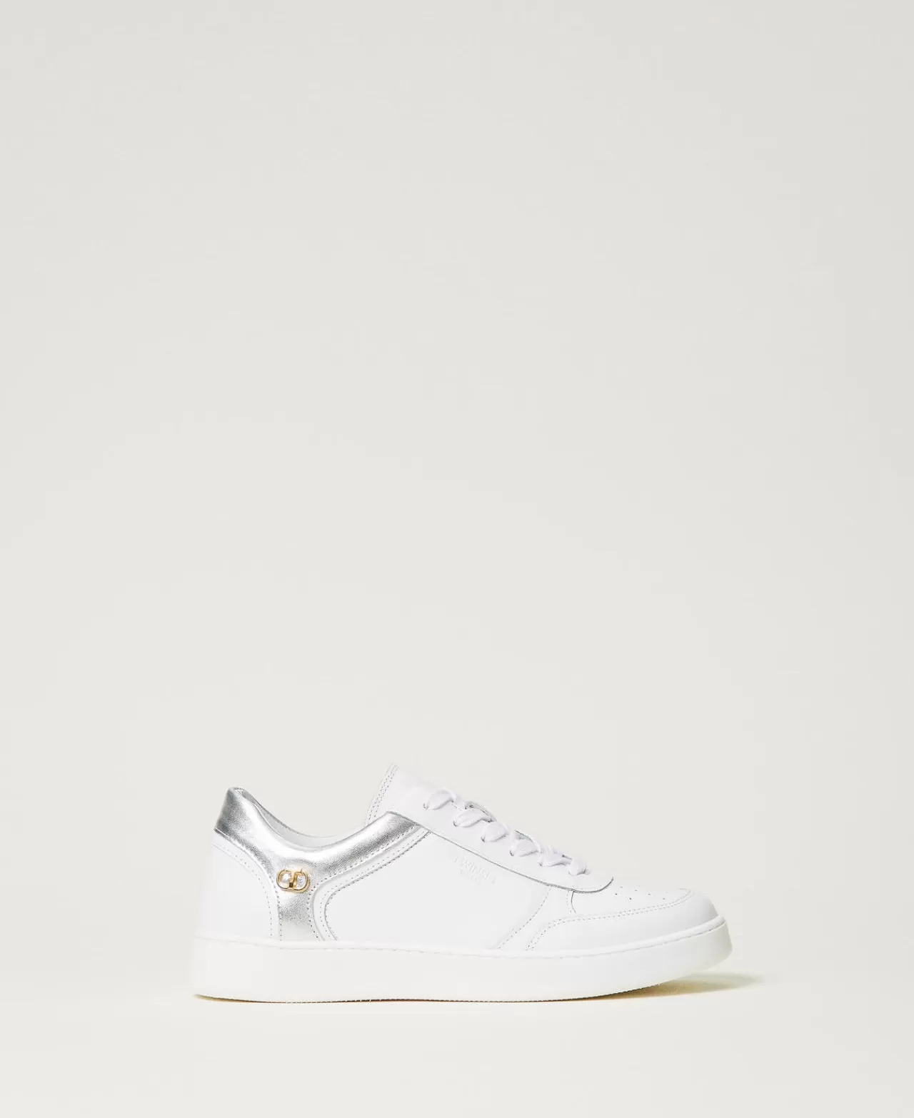 TWINSET Milano Ledersneaker Mit Metallic-Einsätzen