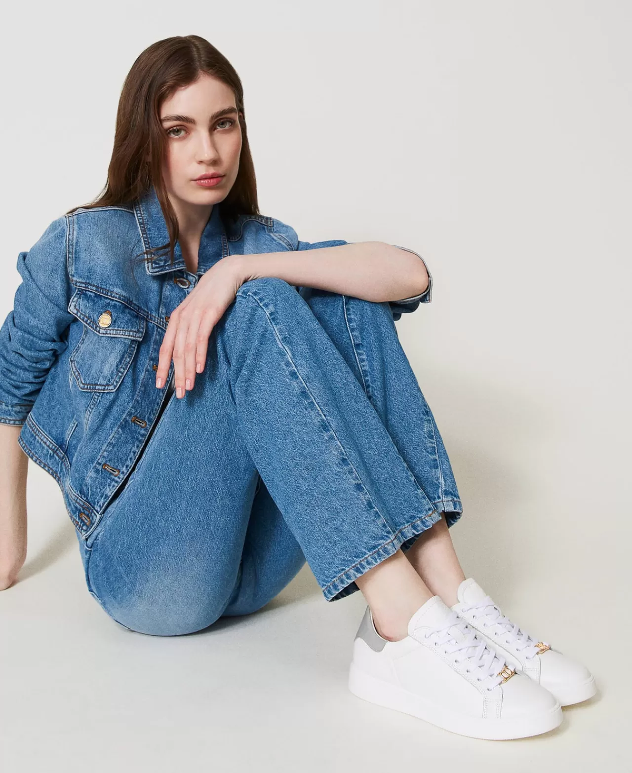 TWINSET Milano Ledersneaker Mit Oval T