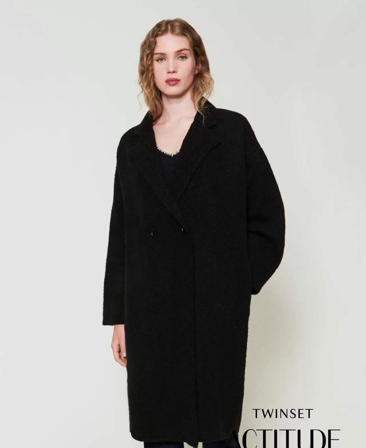 TWINSET Milano Mantel Aus Recyceltem Bouclégarn