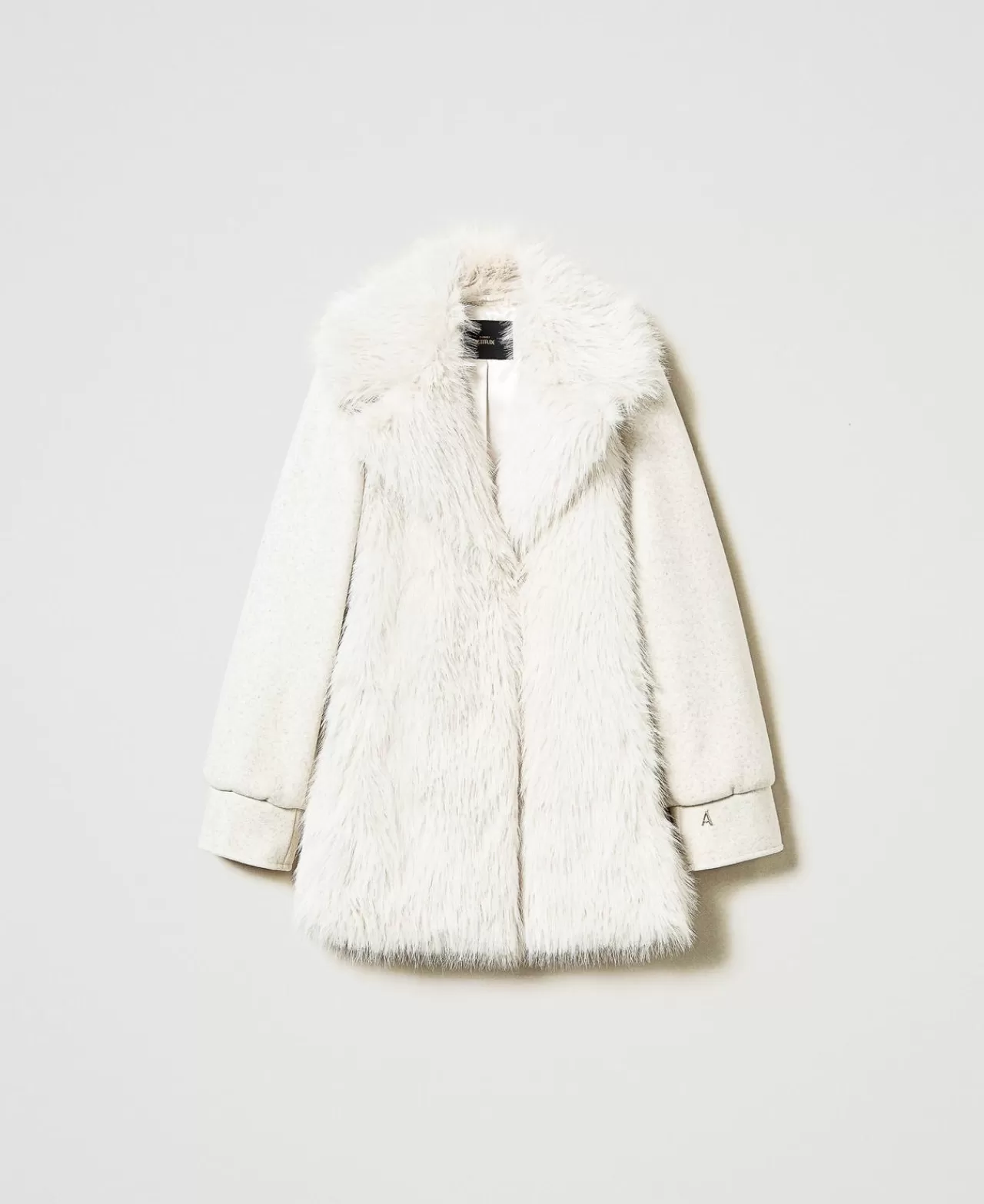 TWINSET Milano Mantel Aus Tuch Und Pelzimitat