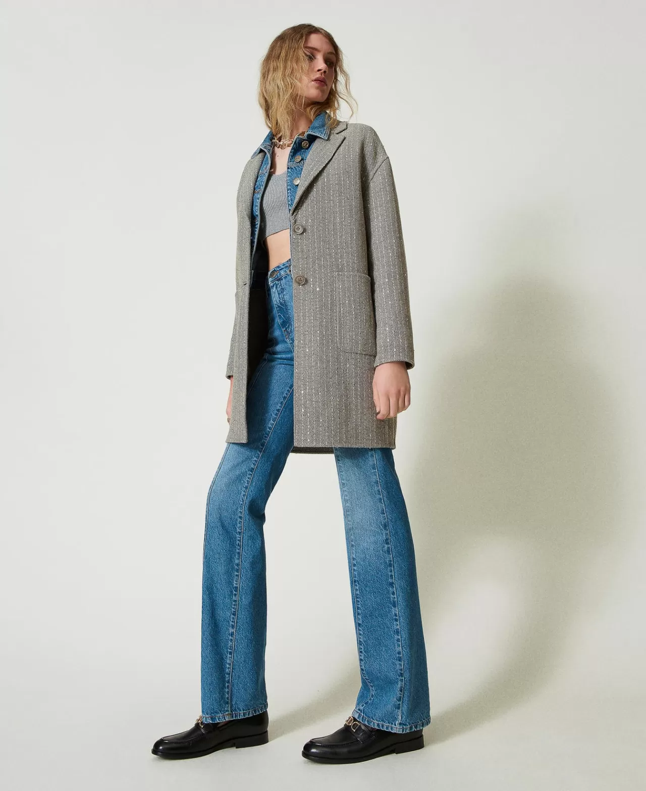 TWINSET Milano Mantel Aus Zweilagigem Tuch Mit Pailletten
