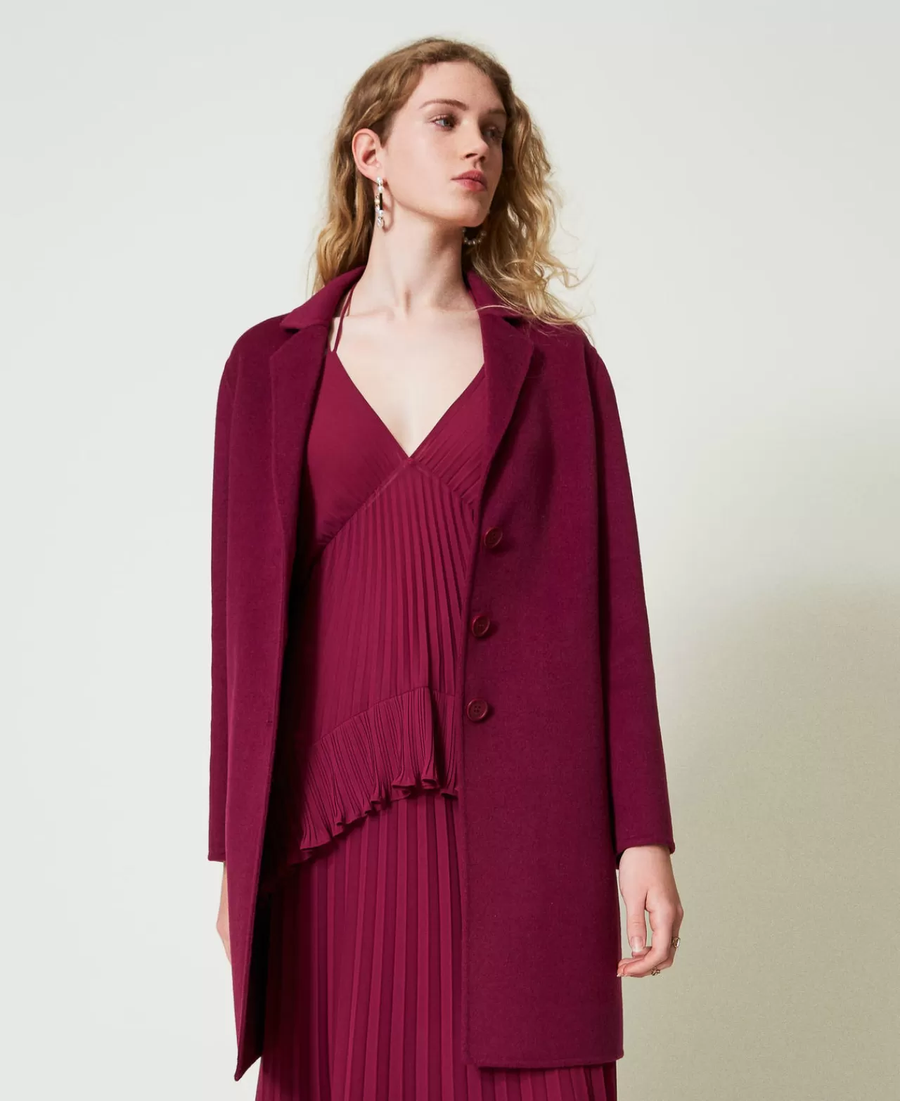 TWINSET Milano Mantel Aus Zweilagigem Wollmischtuch