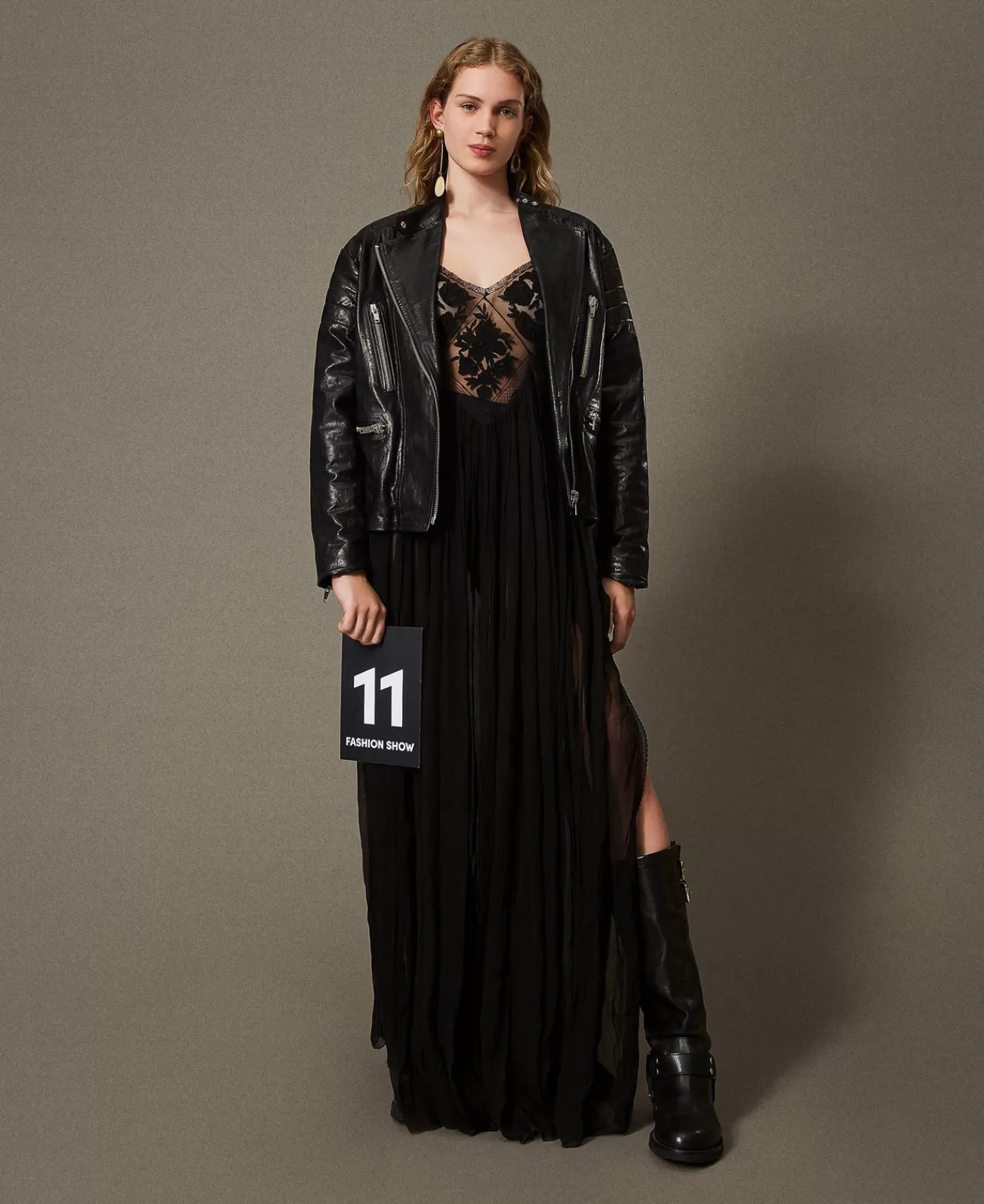 TWINSET Milano Maxikleid Aus Krepon Und Tüll