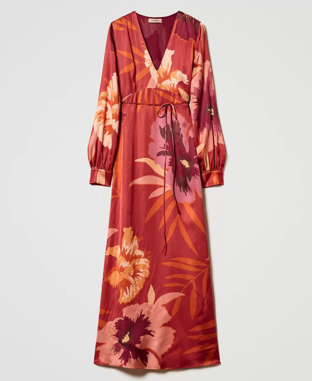 TWINSET Milano Maxikleid Aus Satin Mit Blumendessin