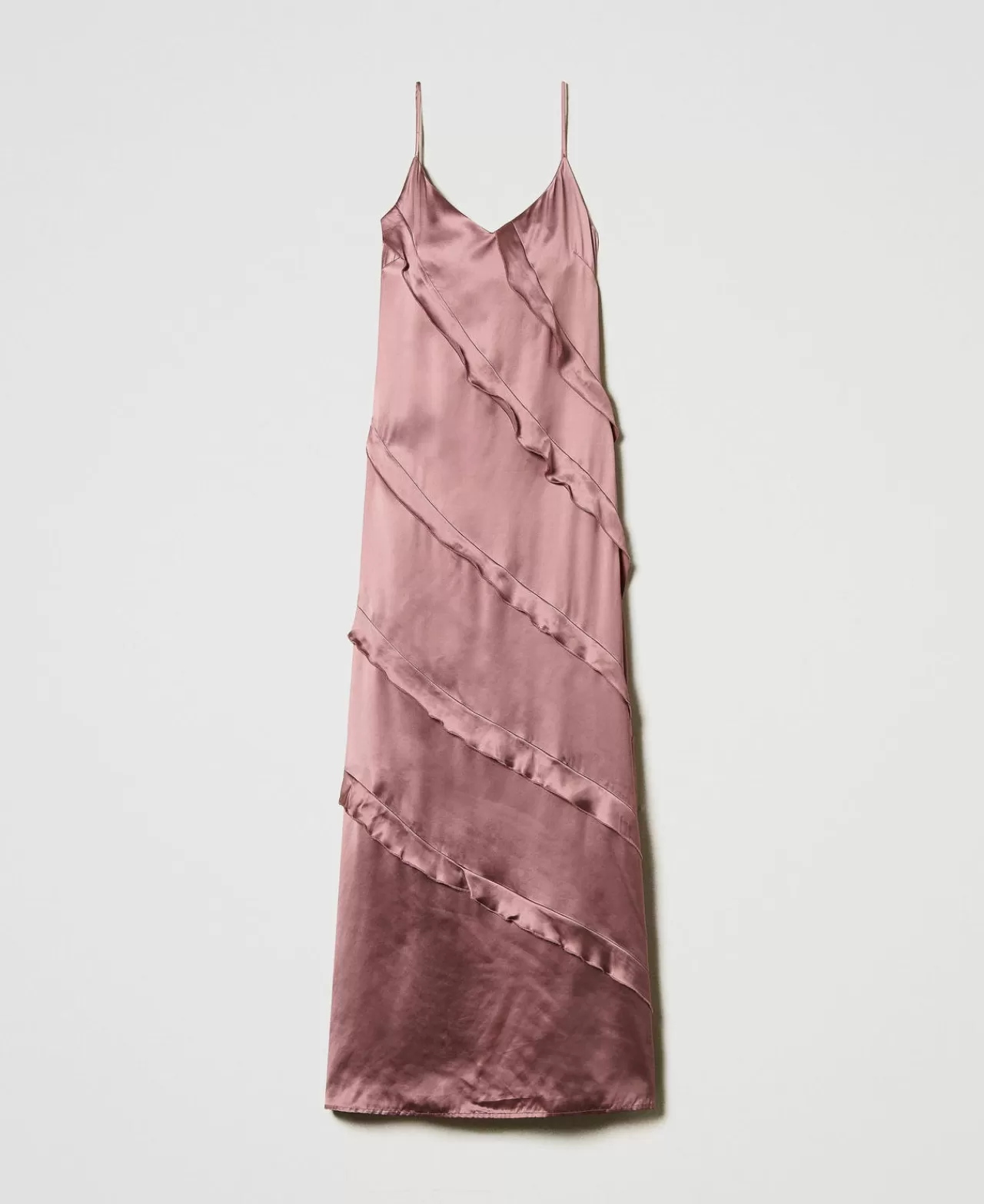 TWINSET Milano Maxikleid Aus Satin Mit Volants