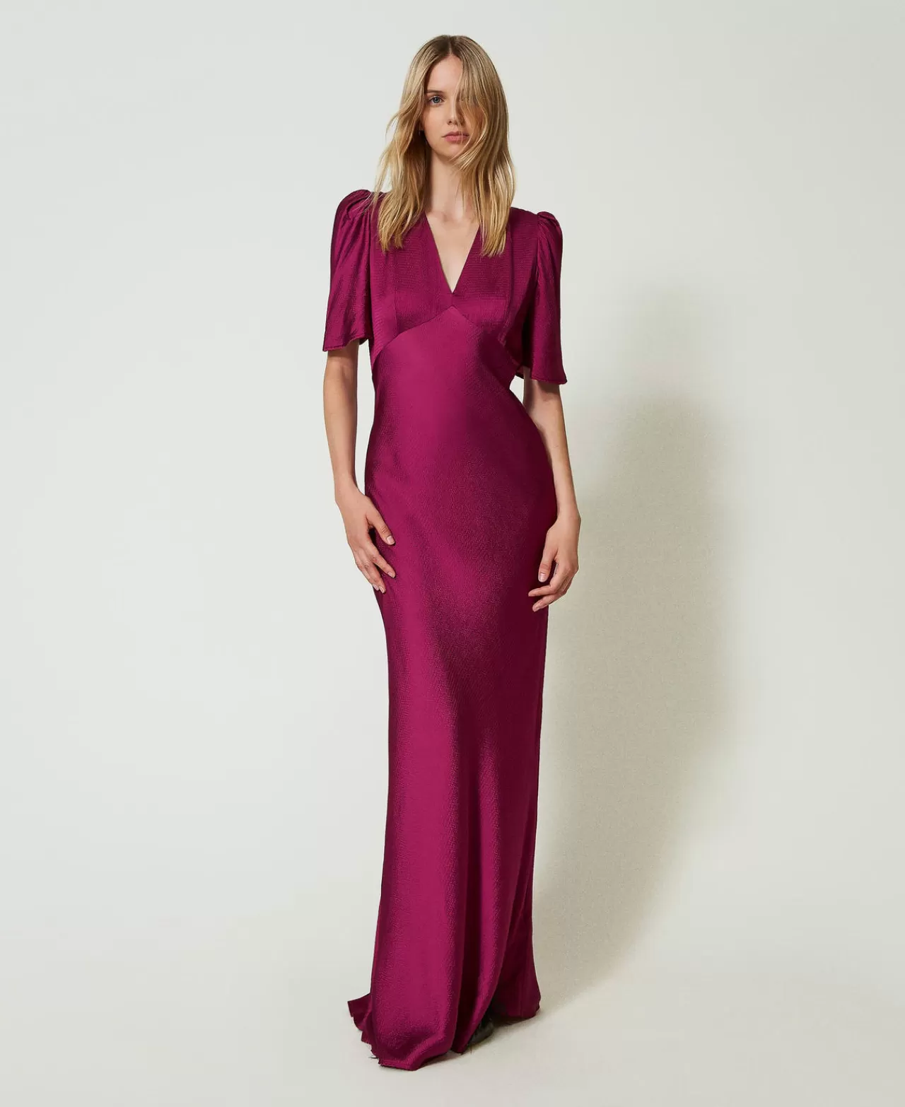 TWINSET Milano Maxikleid Aus Texturiertem Satin