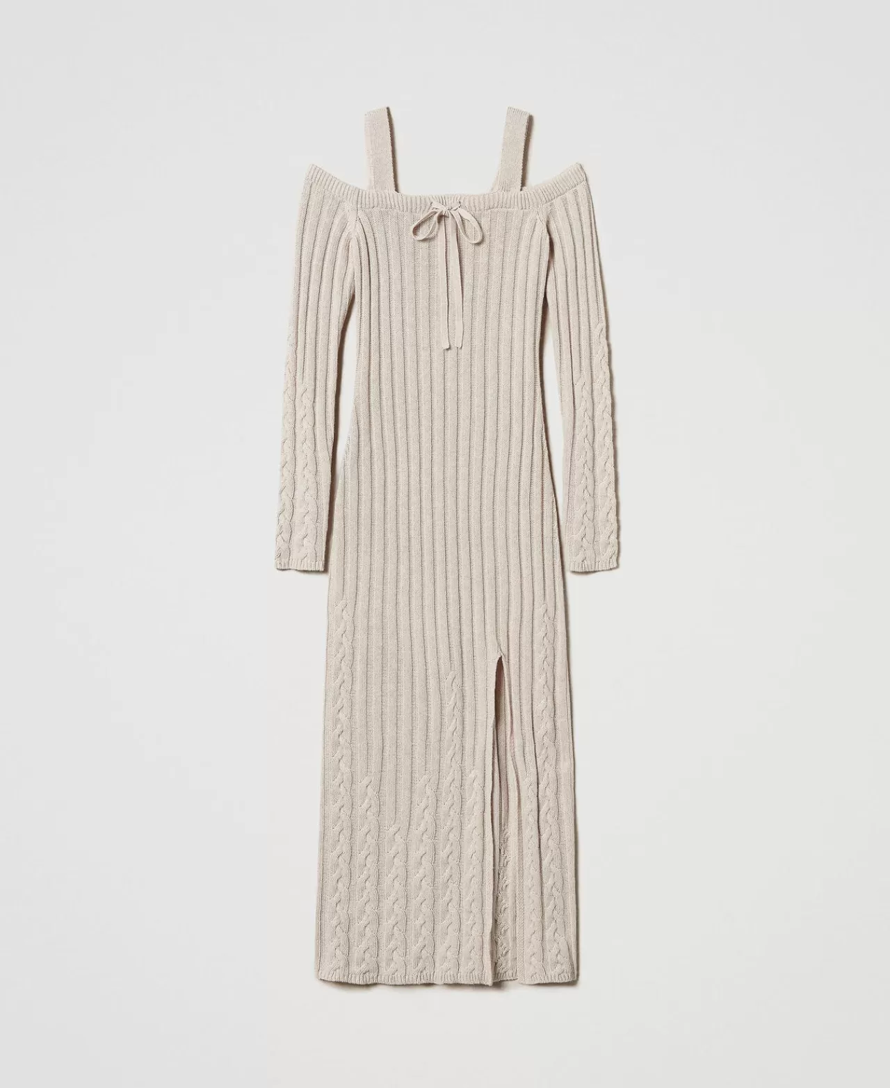 TWINSET Milano Maxikleid Aus Treeblend-Garn Mit Zopfmustern