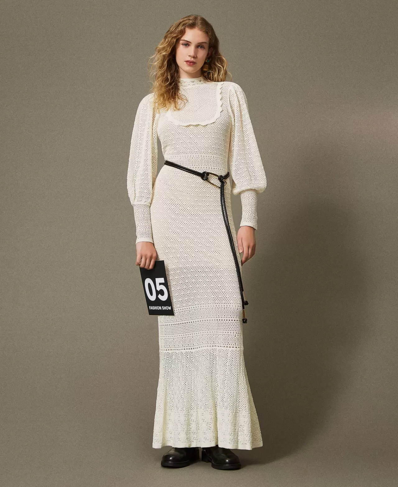 TWINSET Milano Maxikleid „Lara“ Aus Spitzenstrick