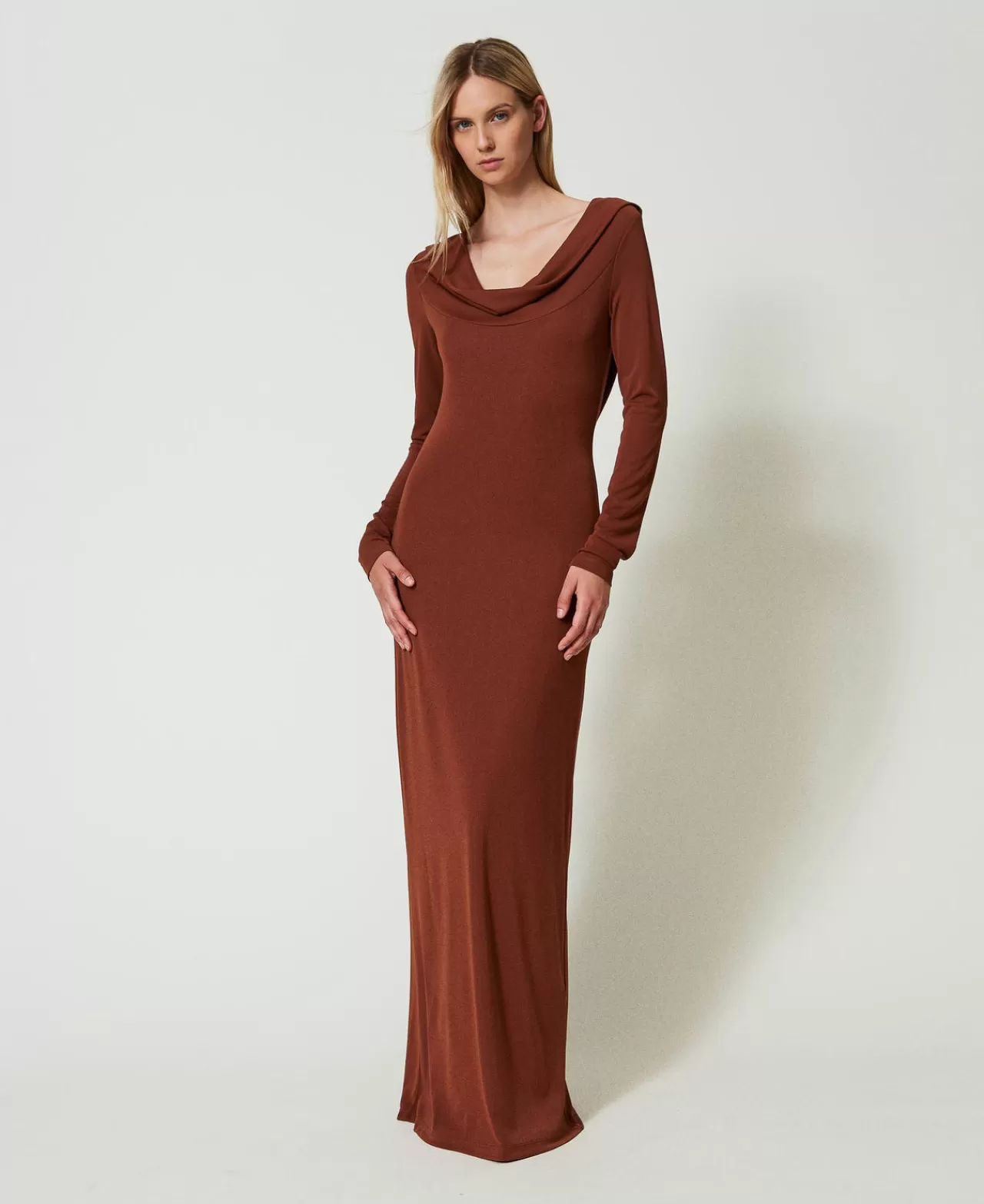 TWINSET Milano Maxikleid Mit Wasserfallausschnitt