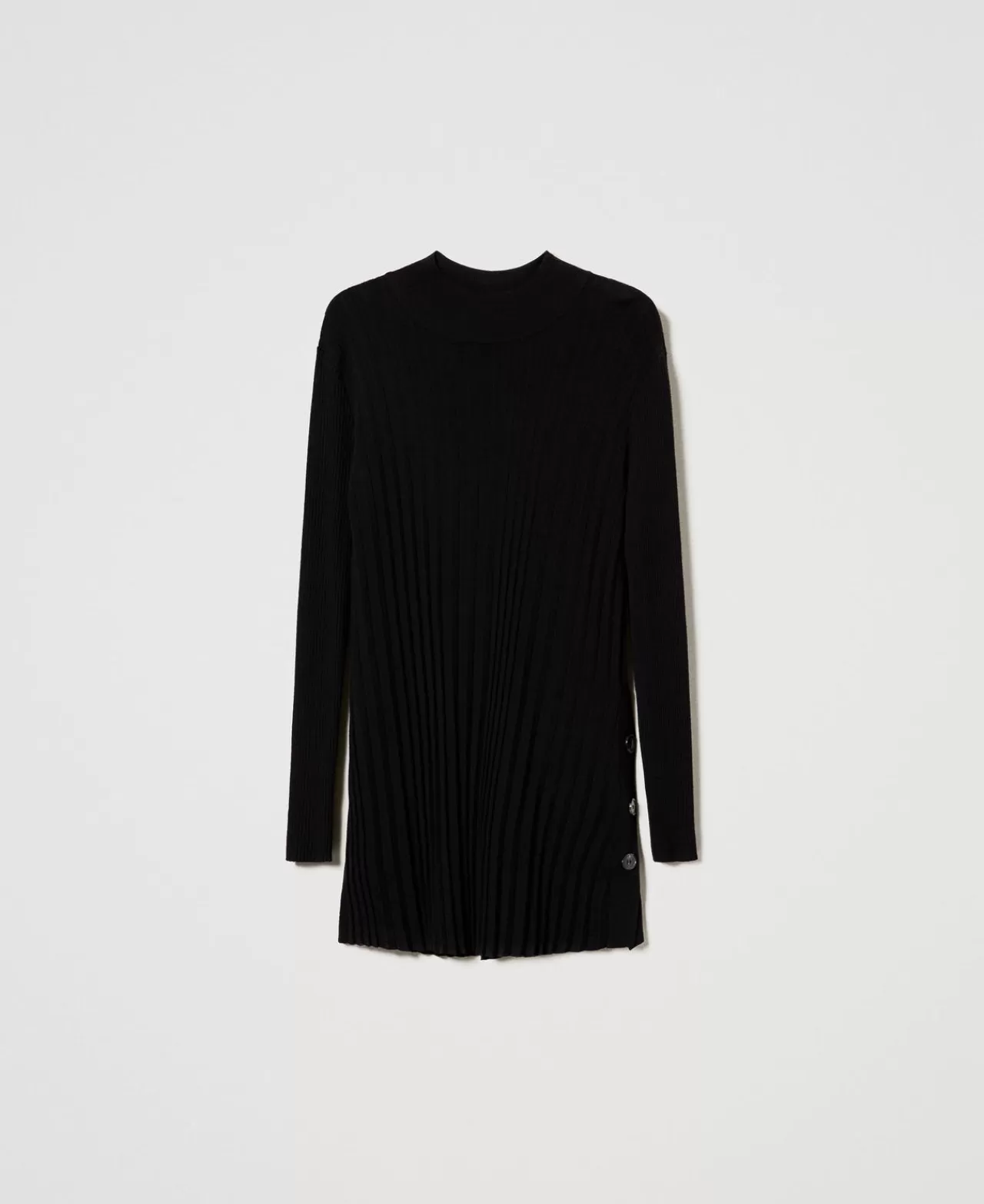 TWINSET Milano Maxi-Plisseepullover Mit Knöpfen