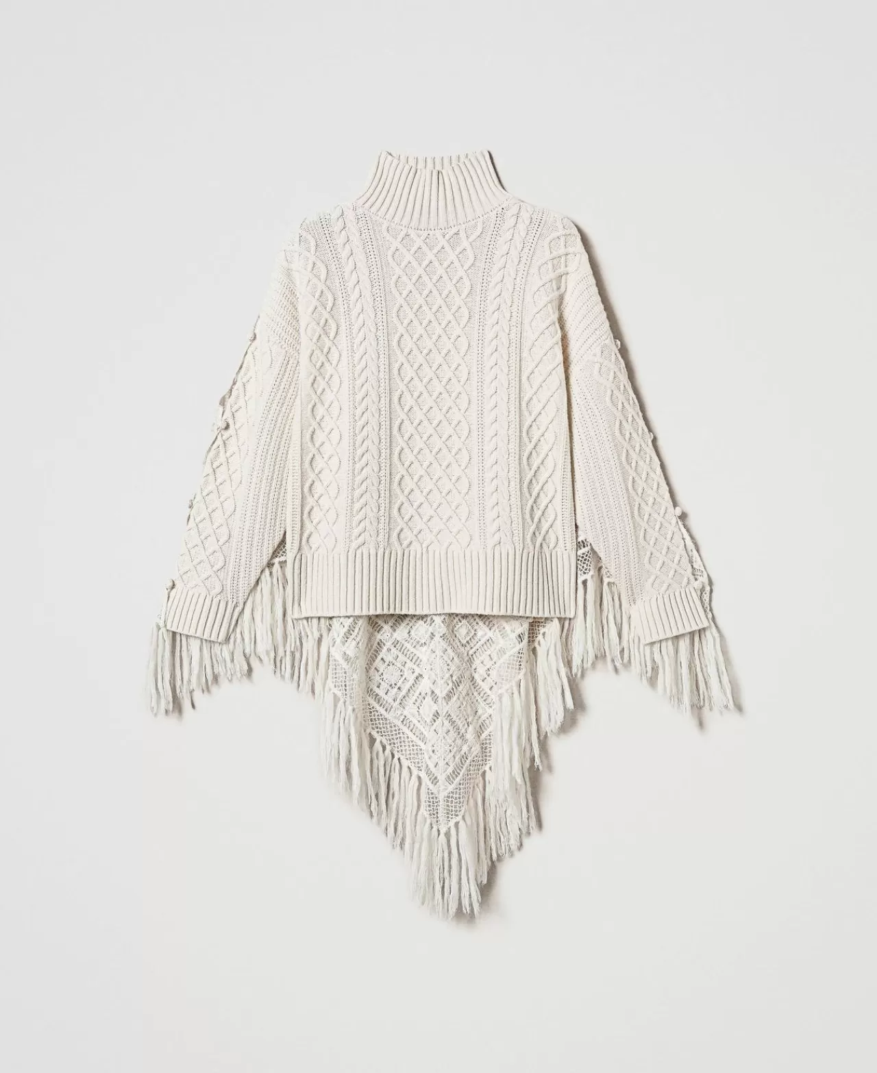 TWINSET Milano Maxipullover Aus Wollmischgarn Mit Stola